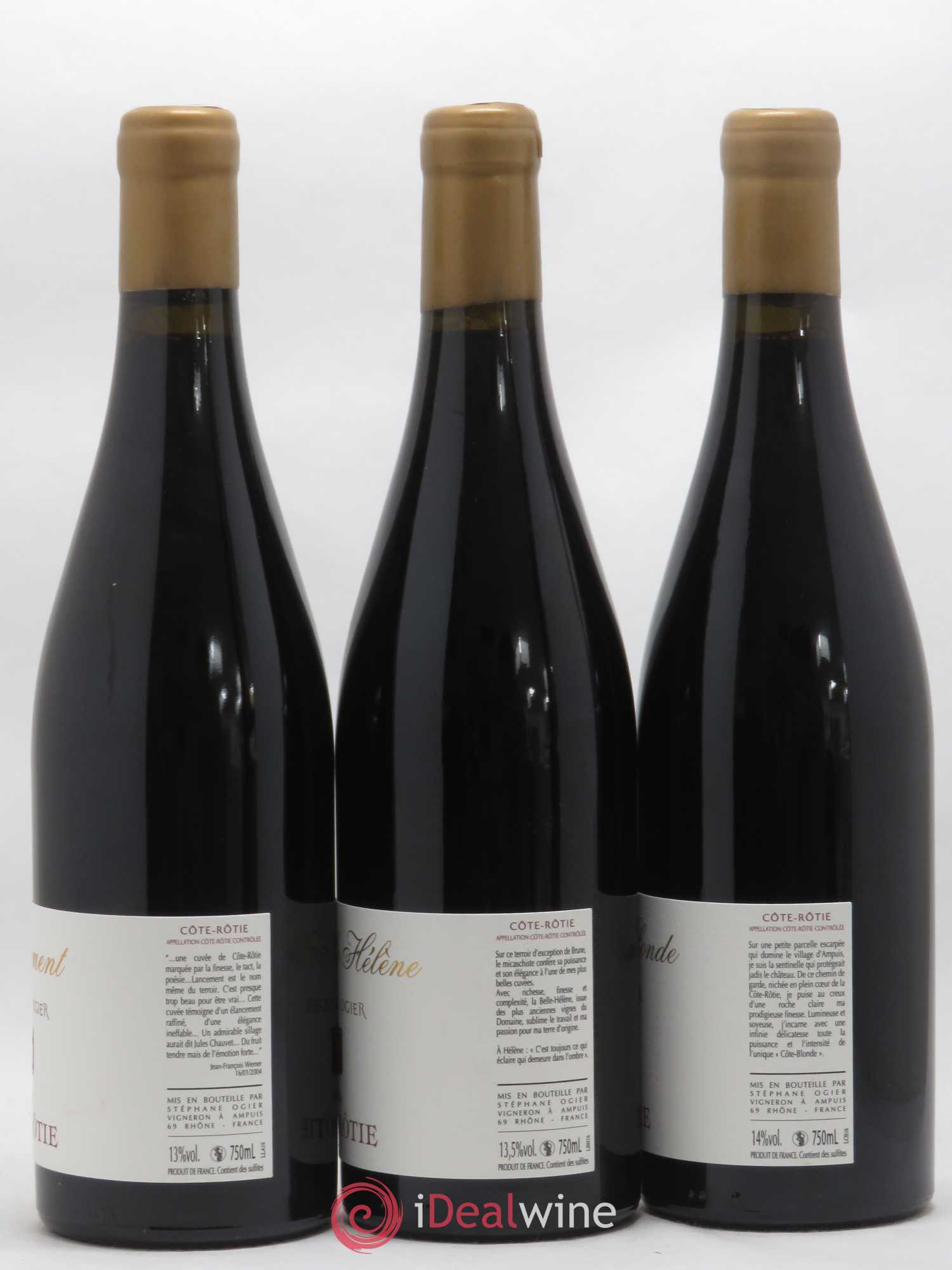 Côte-Rôtie 3 cuvées La Belle Hélène - Lancement - Côte Blonde Stéphane Ogier 2016 - Lot de 3 bouteilles - 1