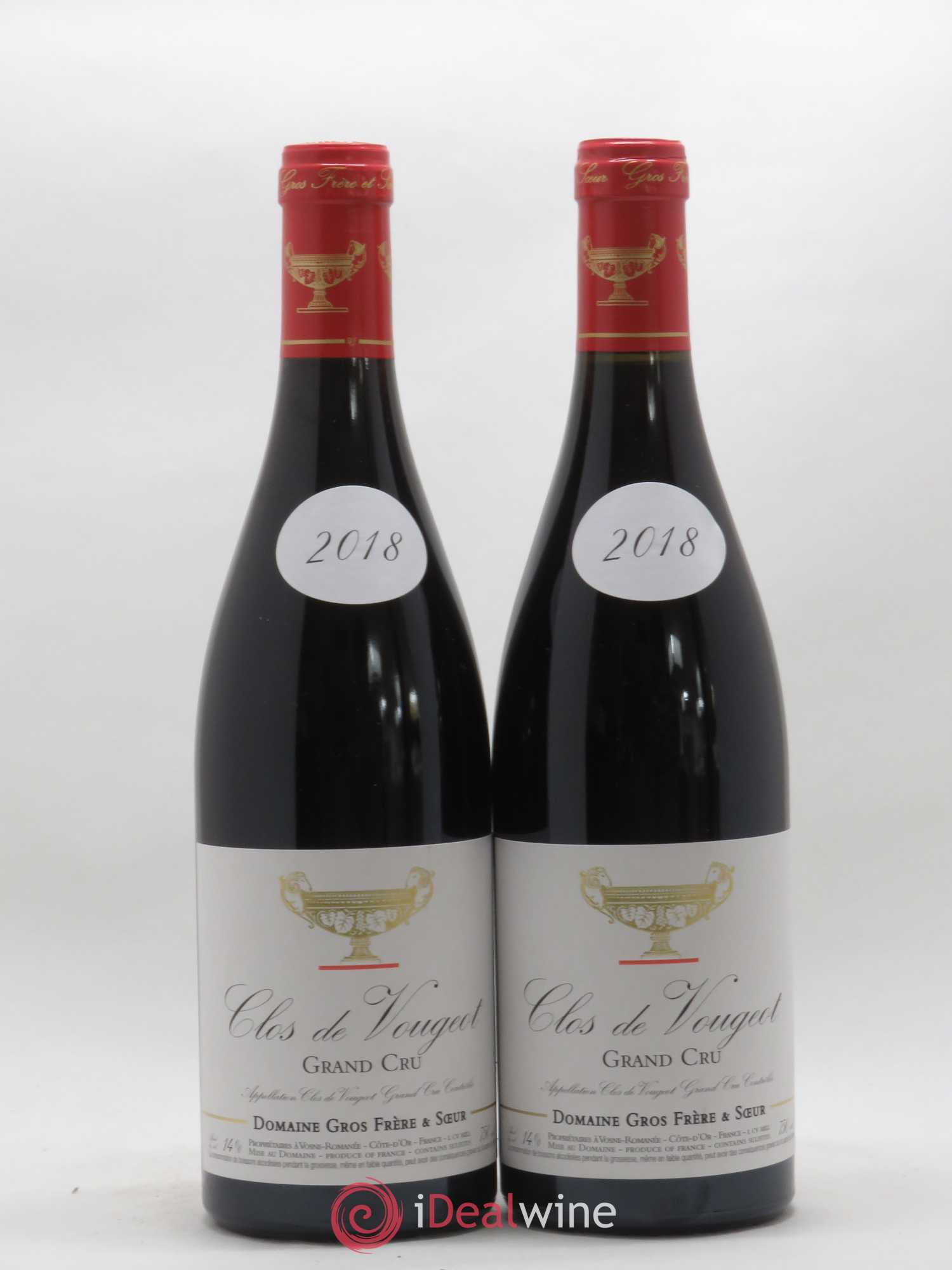 Clos de Vougeot Grand Cru Gros Frère & Soeur 2018 - Lot de 2 bouteilles - 0