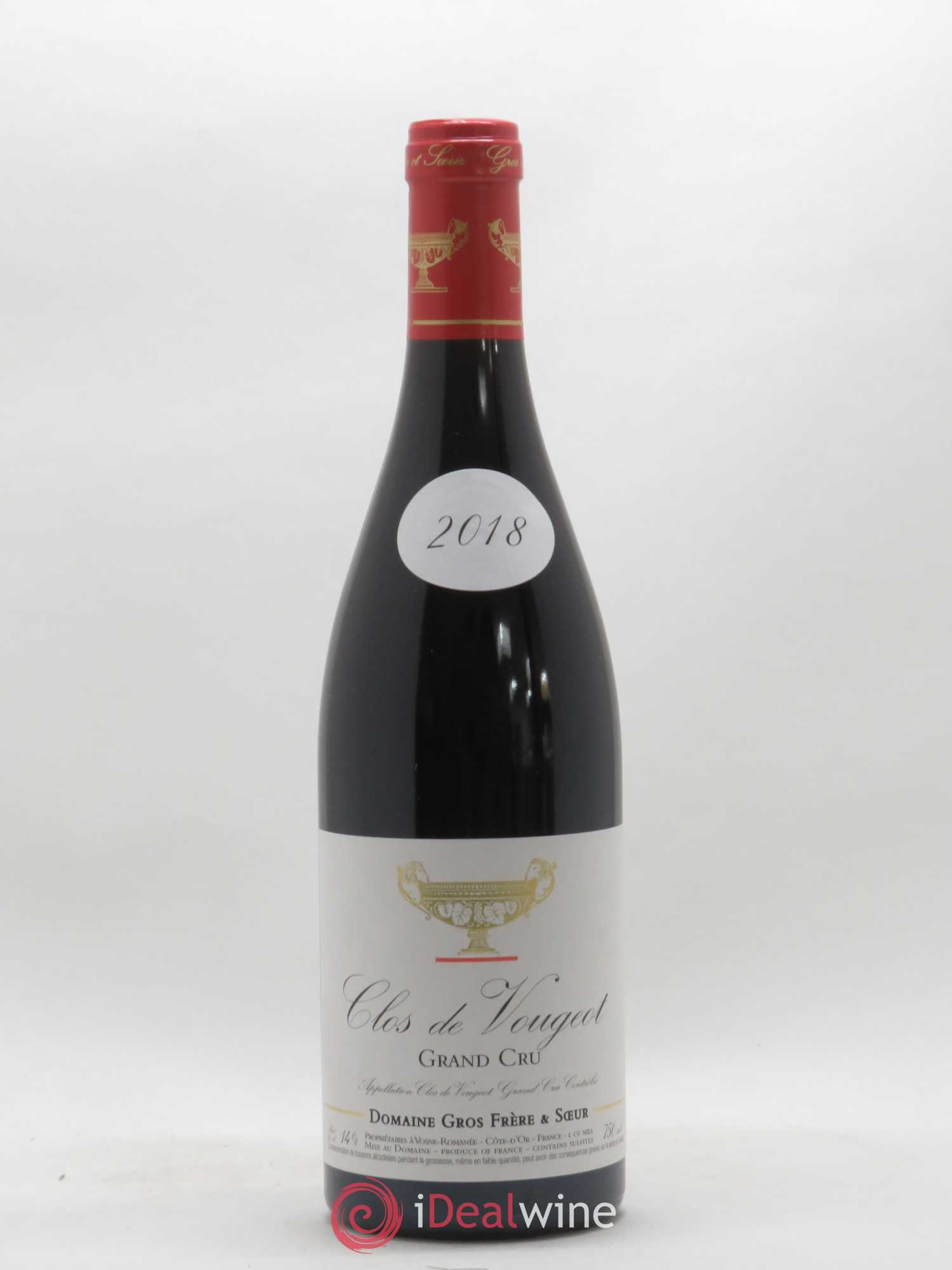 Clos de Vougeot Grand Cru Gros Frère & Soeur 2018 - Lot de 1 bouteille - 0