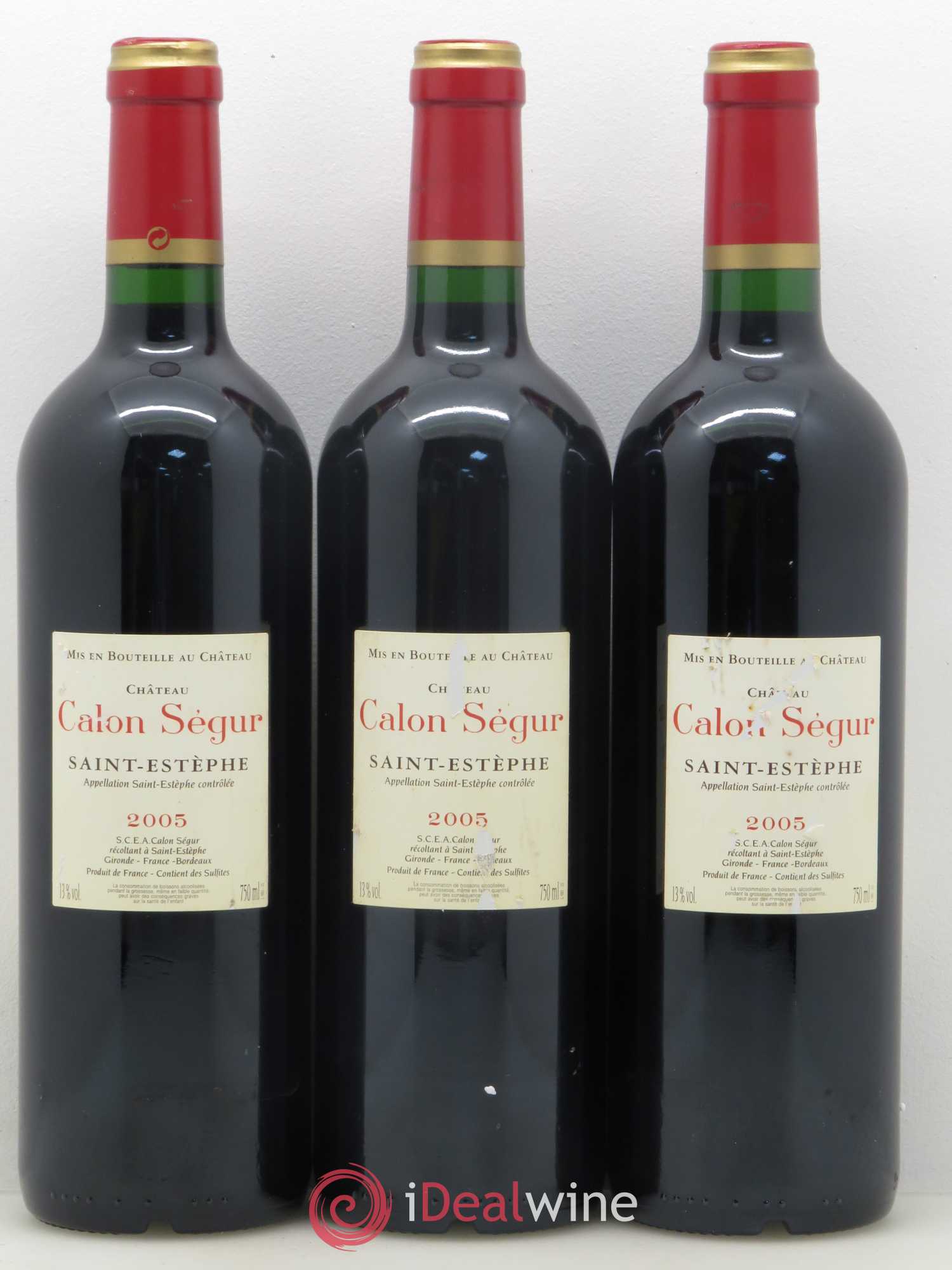 Château Calon Ségur 3ème Grand Cru Classé 2005 - Lot de 3 bouteilles - 1