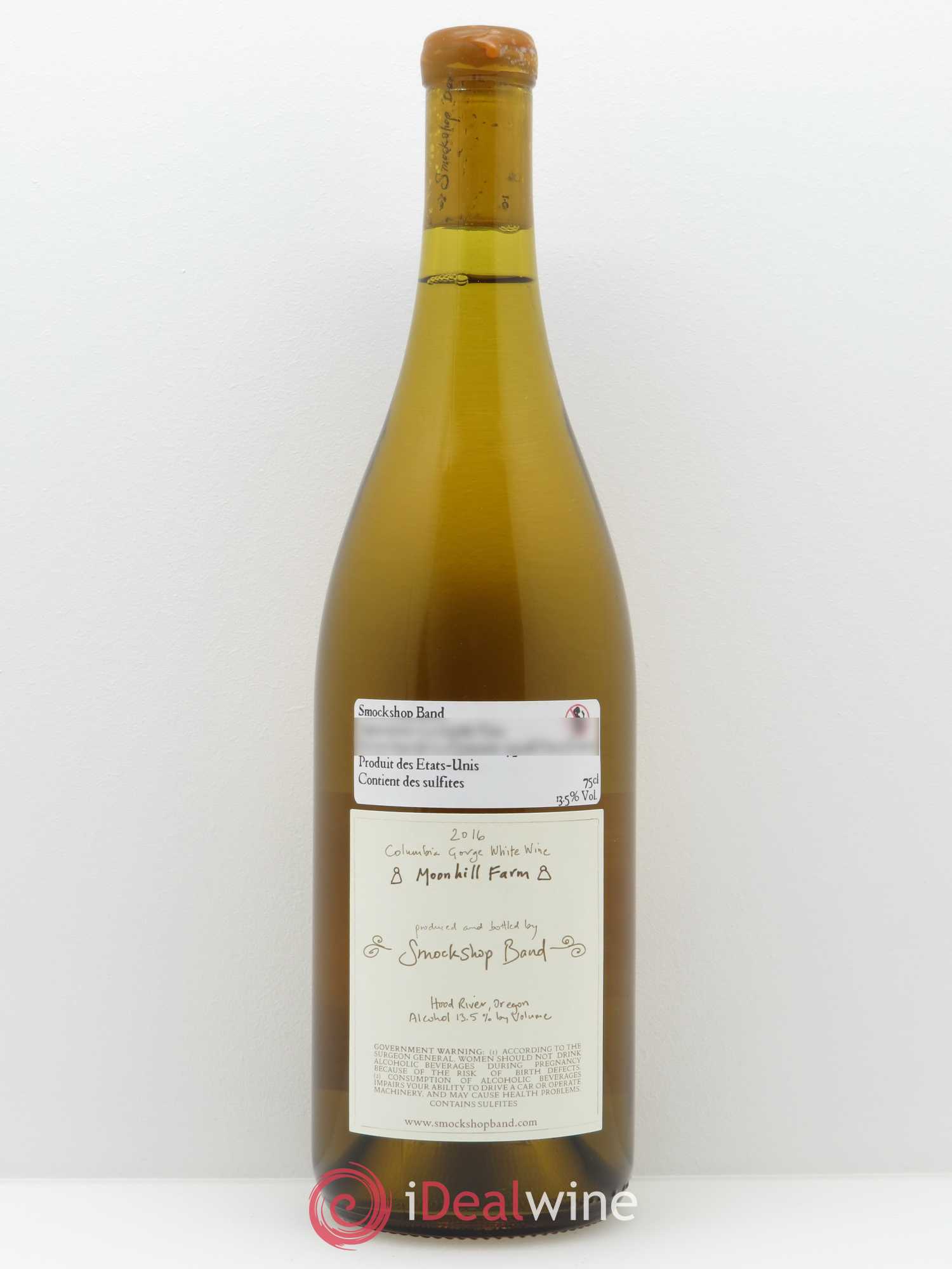 Columbia Gorge Smockshop Band Moonhill Farm Chardonnay Hiyu Farm 2016 - Lot de 1 bouteille - 1