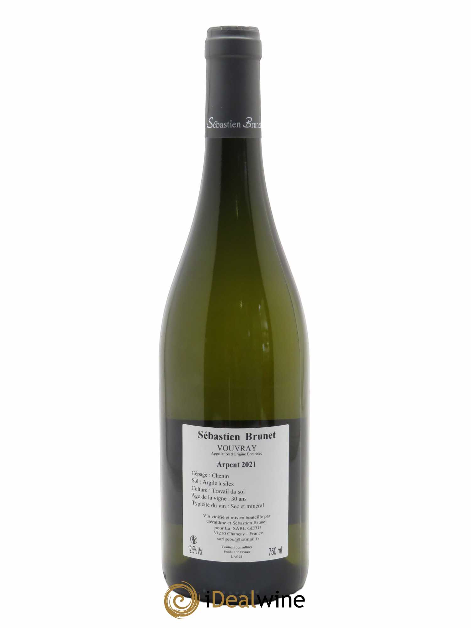 Vouvray Les Arpents Sébastien Brunet 2021 - Lot de 1 bouteille - 1