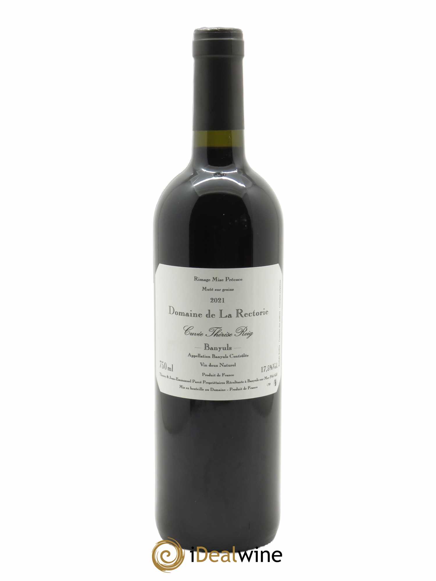 Banyuls La Rectorie (Domaine de) Thérèse Reig Thierry et Jean Emmanuel Parcé 2021 - Lot of 1 bottle - 0