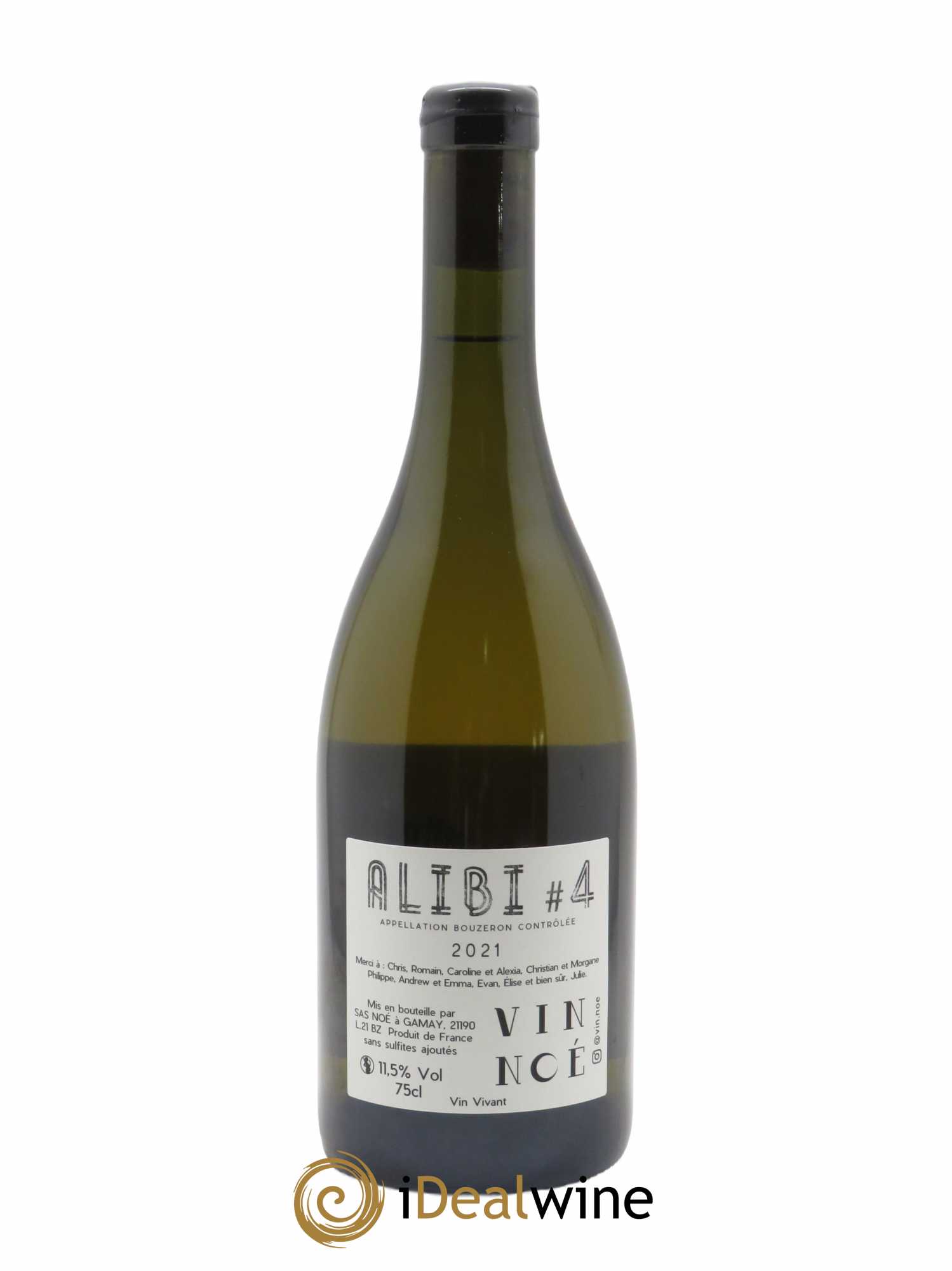 Bouzeron Alibi 4 Vin Noé 2021 - Lot de 1 bouteille - 1