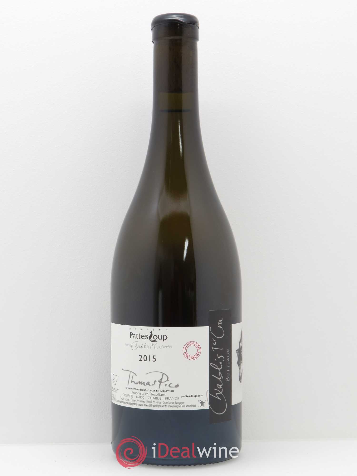 Chablis 1er Cru Butteaux Pattes Loup (Domaine) 2015 - Lot de 1 bouteille - 1