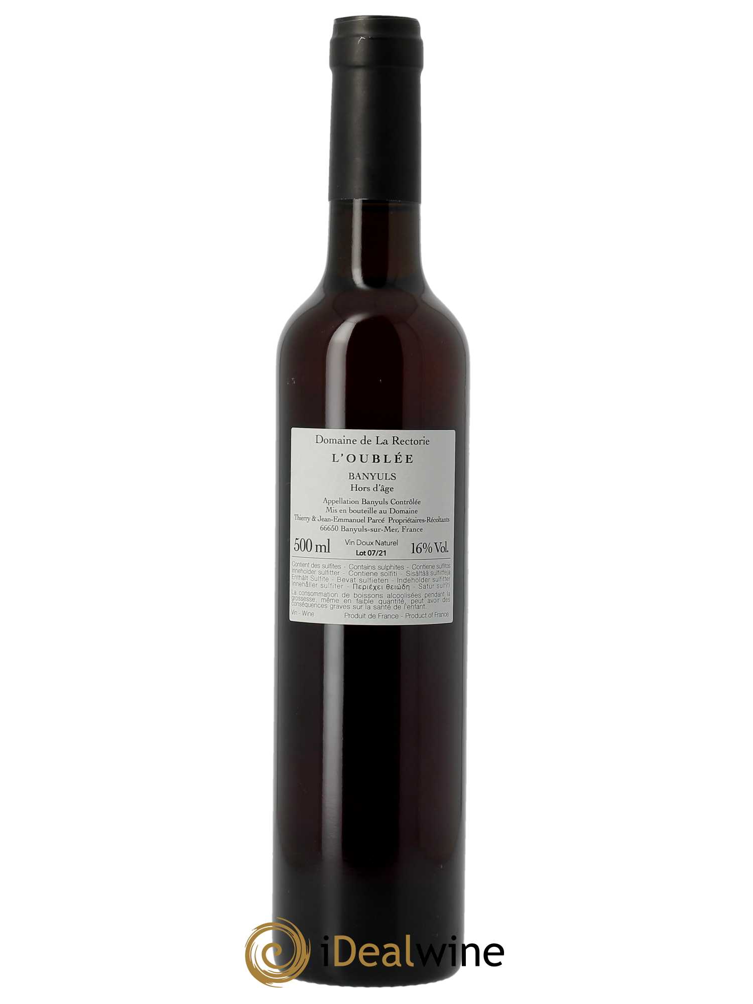 Banyuls La Rectorie (Domaine de) L'Oublée Thierry et Jean Emmanuel Parcé - Lotto di 1 bottiglia - 1