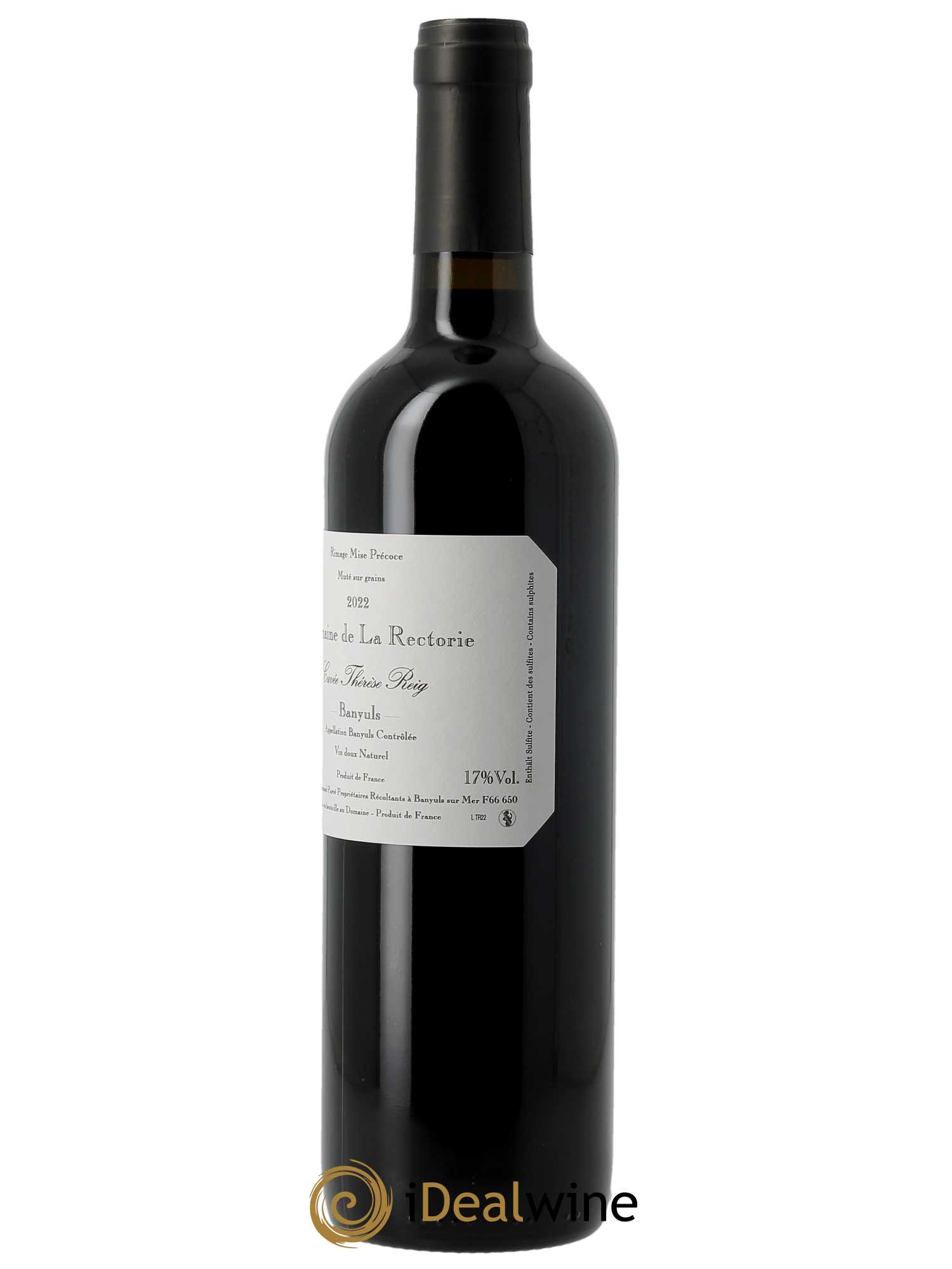 Banyuls La Rectorie (Domaine de) Thérèse Reig  Thierry et Jean Emmanuel Parcé 2022 - Lot de 1 bouteille - 1