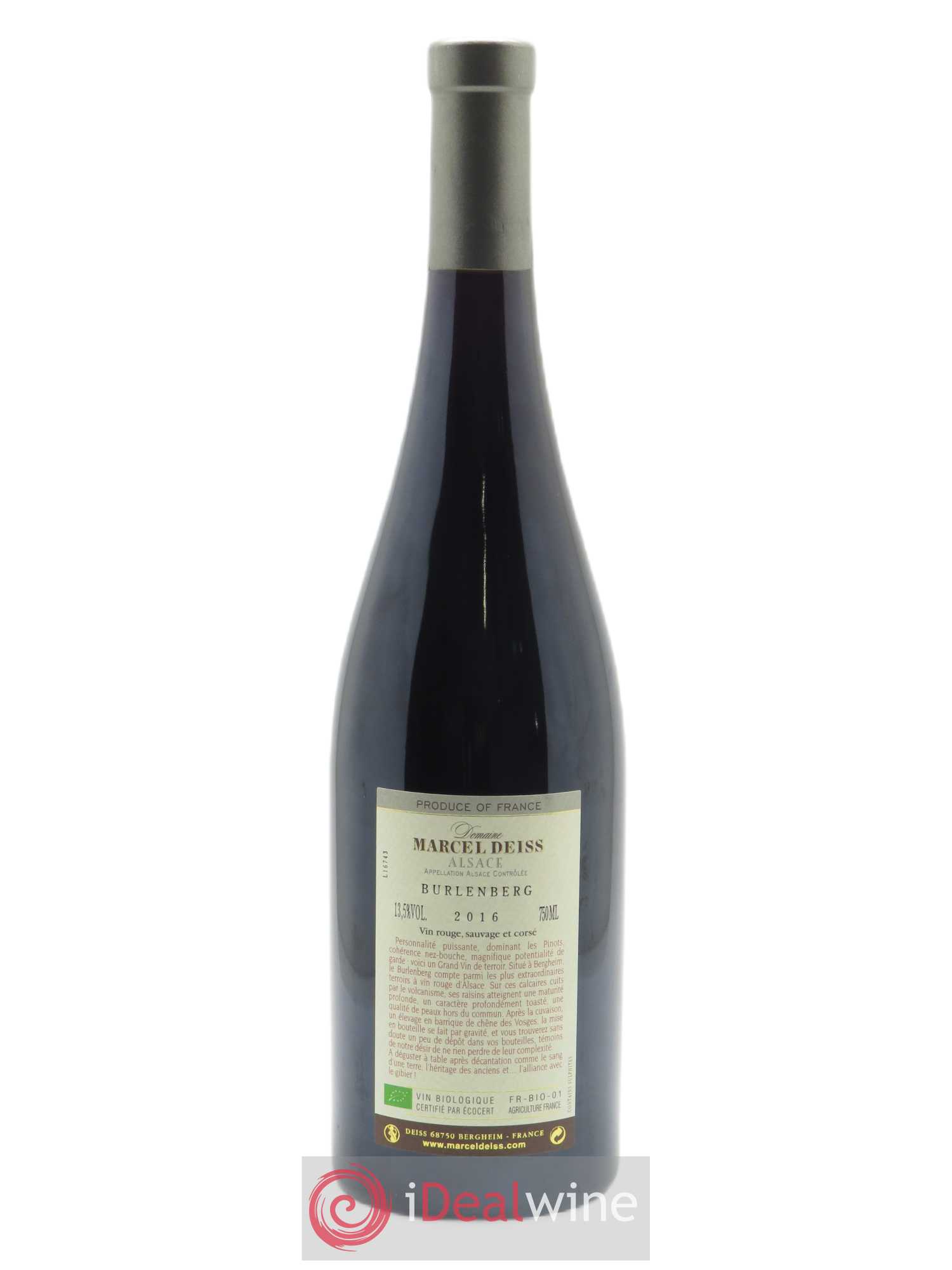 Alsace Burlenberg Marcel Deiss (Domaine) 2016 - Lot de 1 bouteille - 1