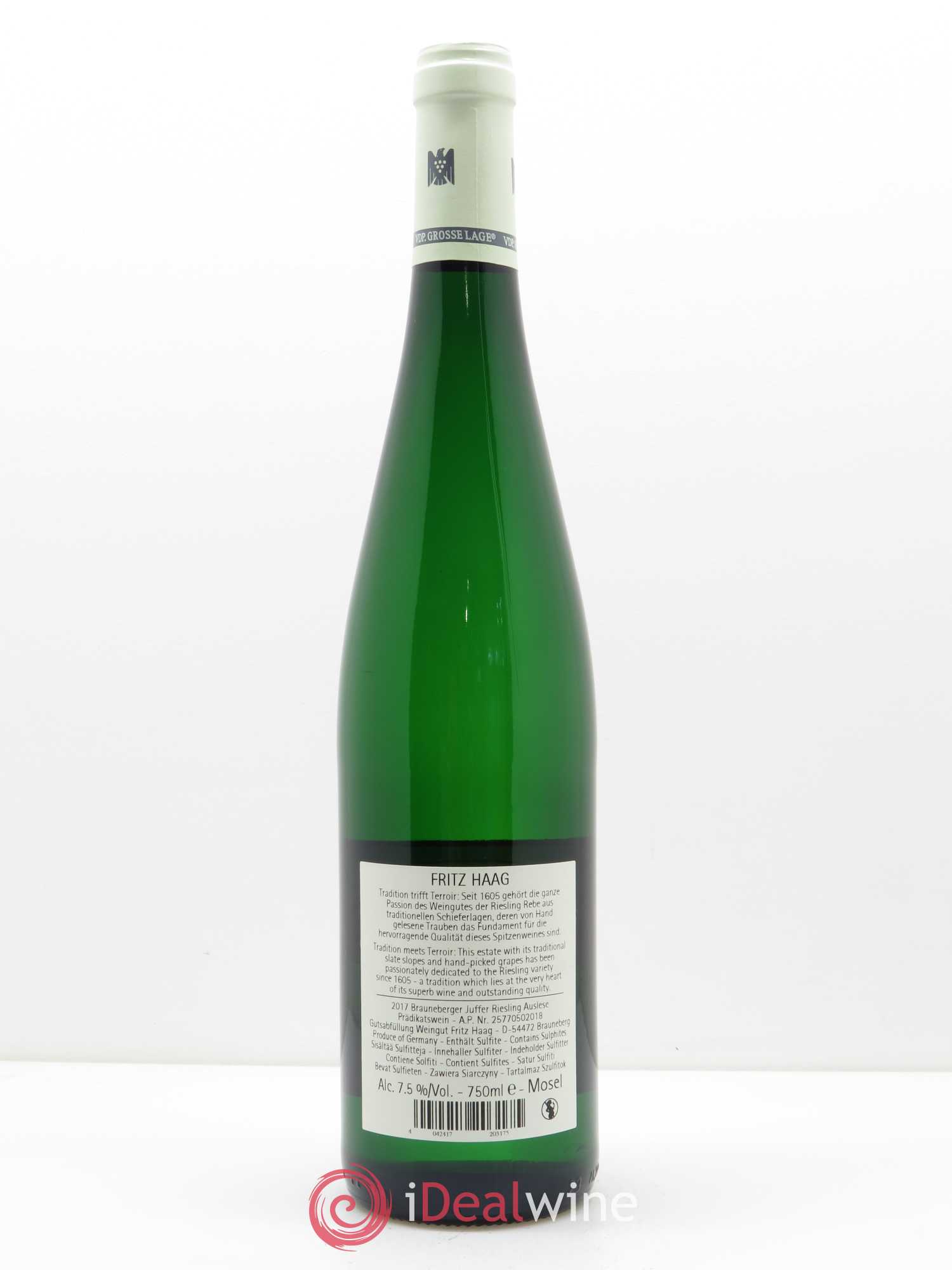 Riesling Fritz Haag Brauneberger Juffer Auslese 2017 - Lot de 1 bouteille - 1