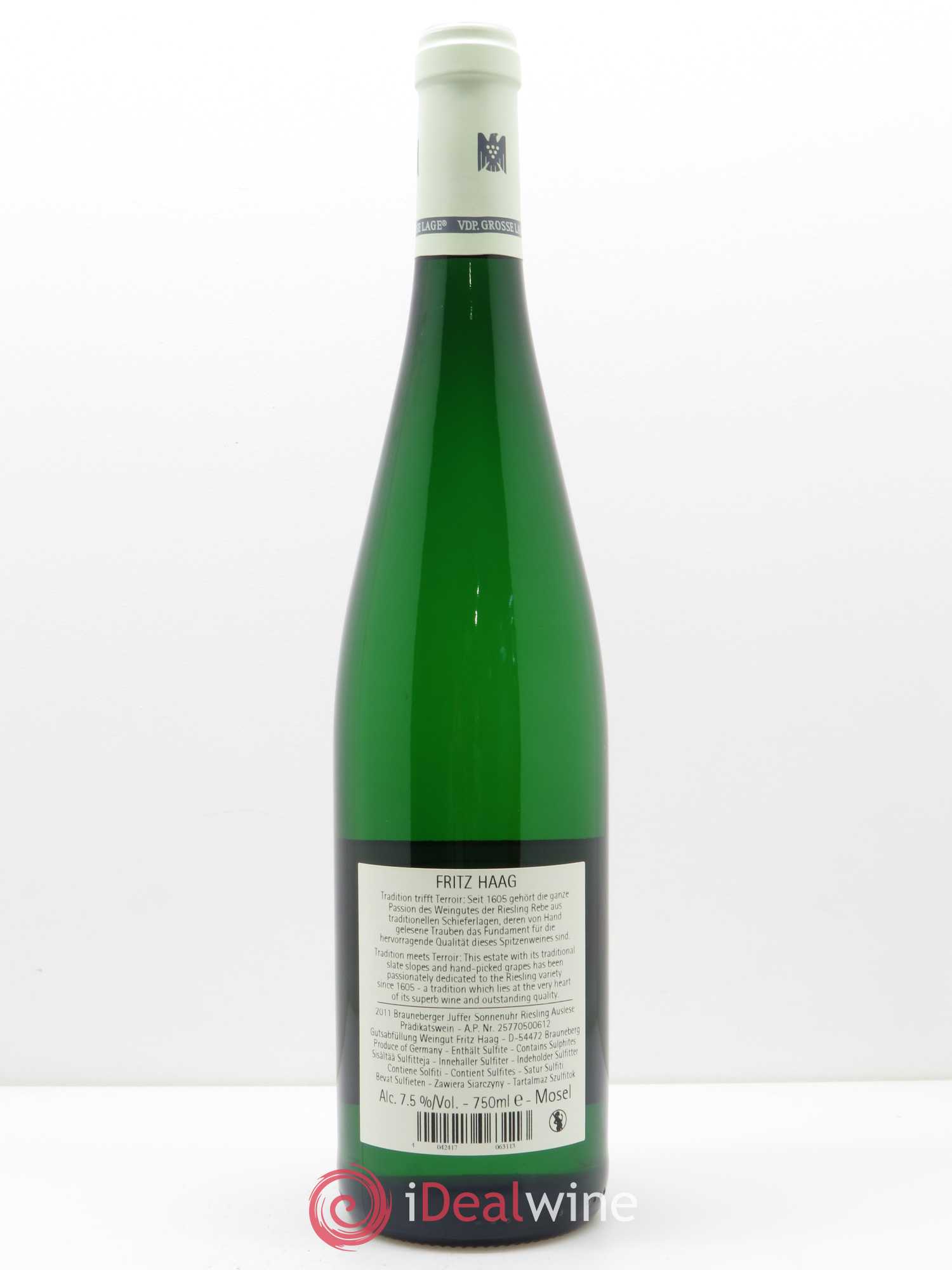 Riesling Fritz Haag Brauneberger Juffer Sonnenuhr Auslese 2011 - Lot de 1 bouteille - 1