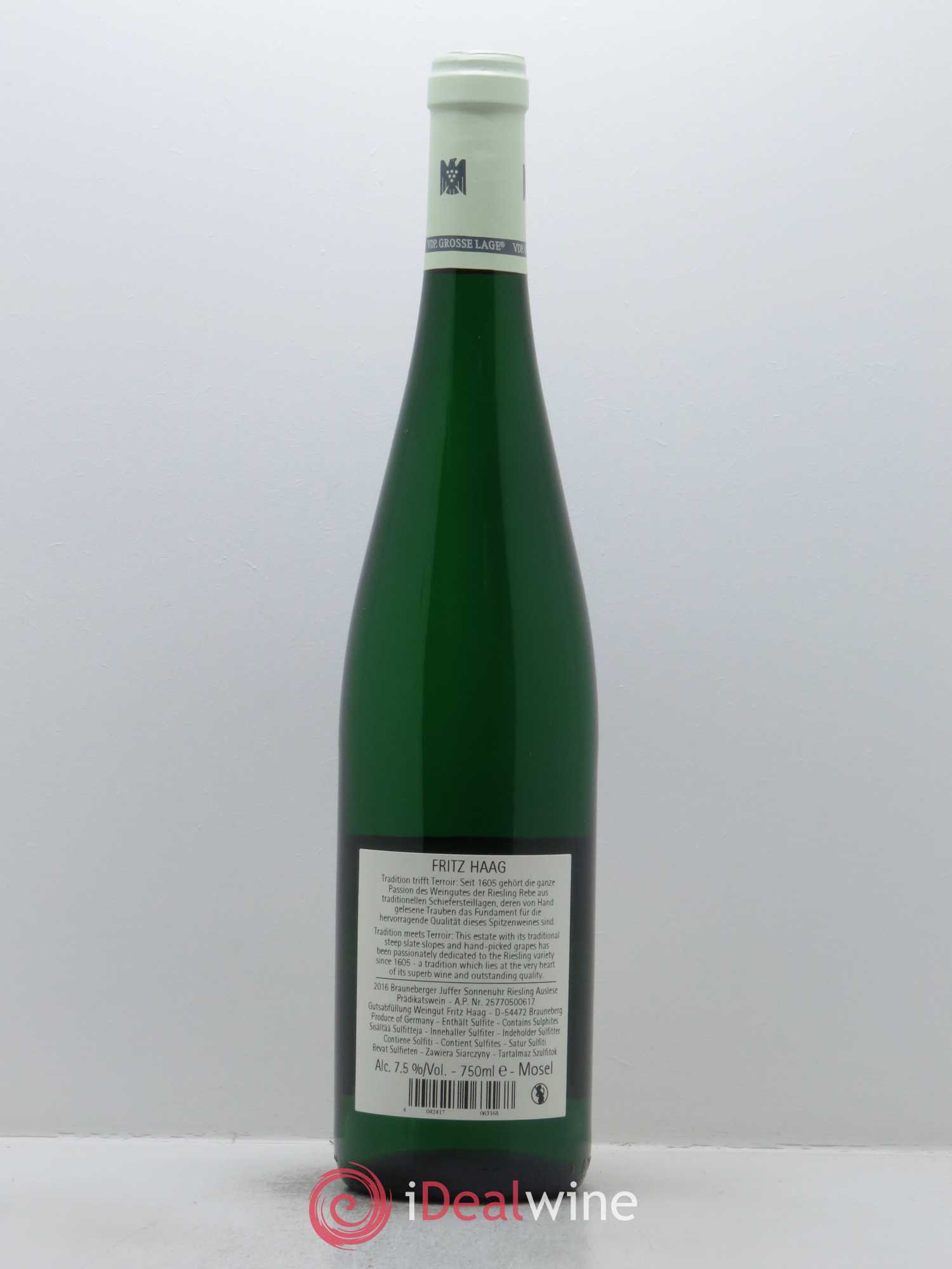 Riesling Fritz Haag Brauneberger Juffer Sonnenuhr Auslese 2016 - Lot de 1 bouteille - 1