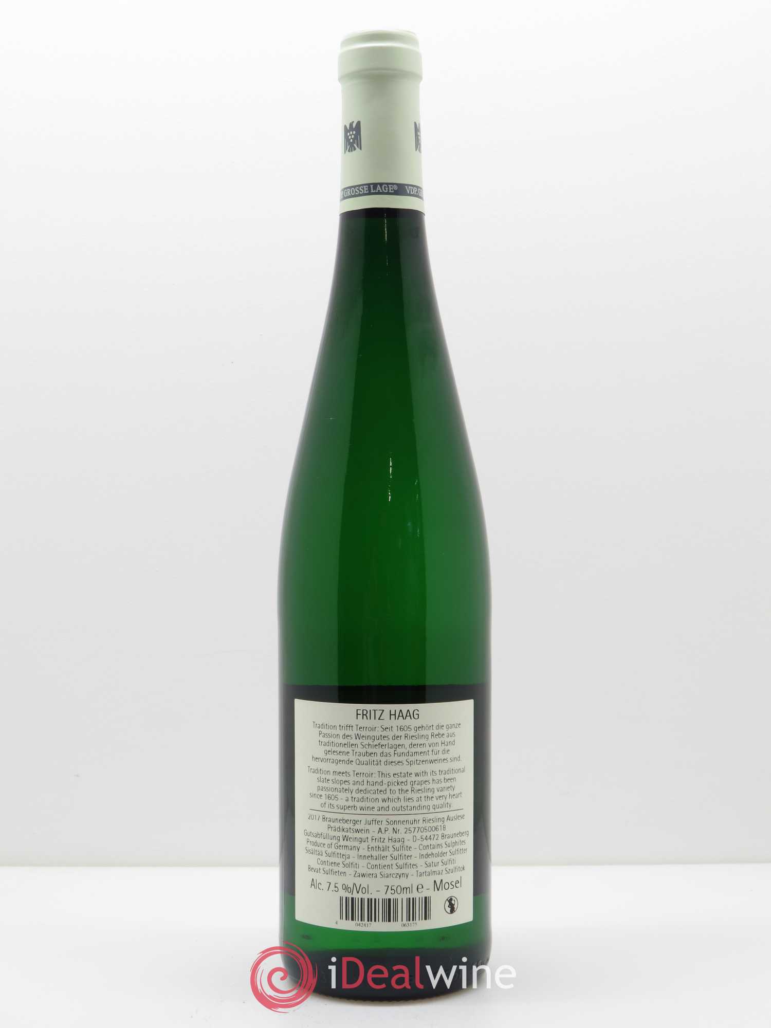 Riesling Fritz Haag Brauneberger Juffer Sonnenuhr Auslese 2017 - Lot de 1 bouteille - 1