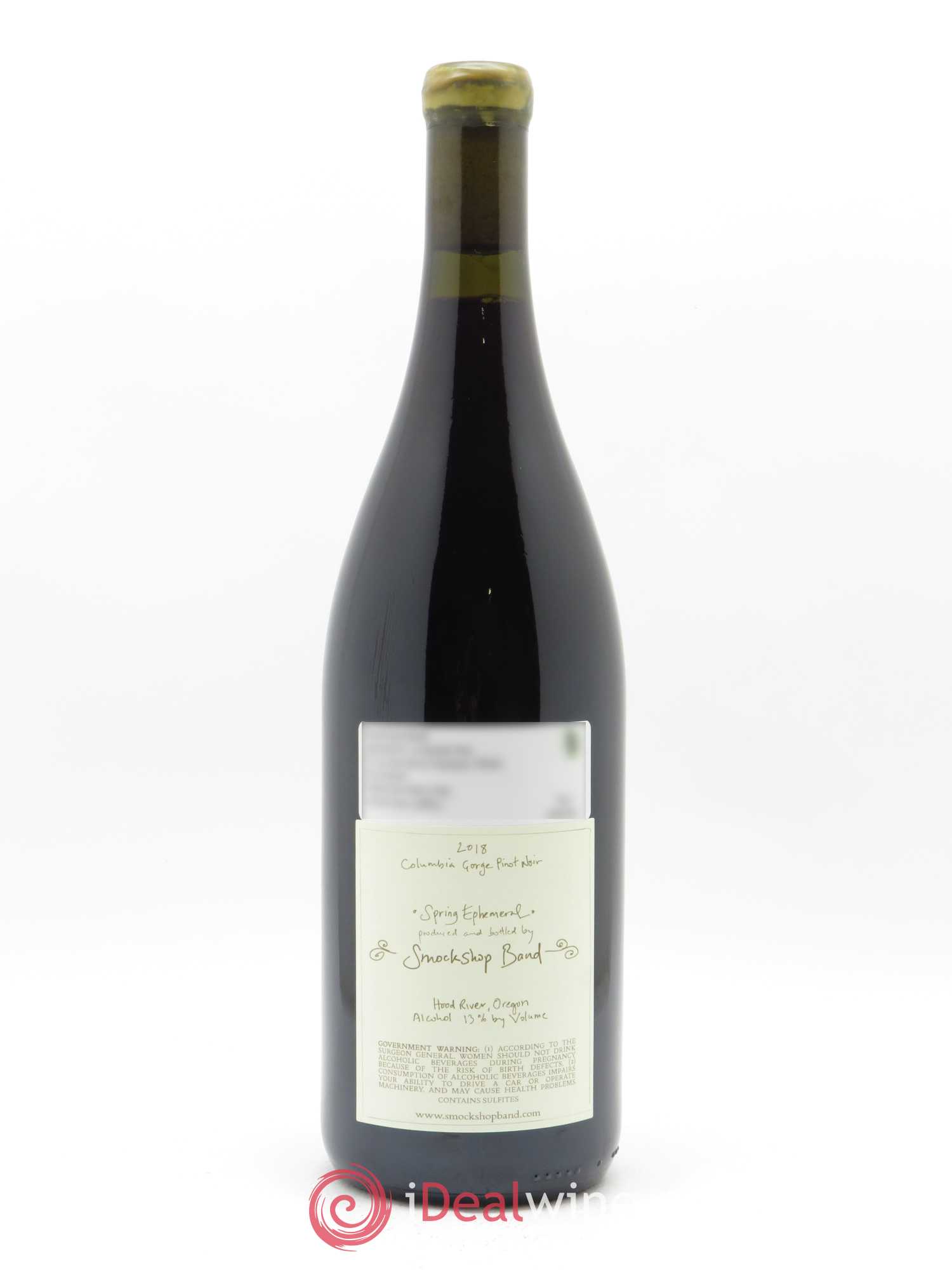Columbia Gorge Smockshop Band Spring Ephemeral Pinot Noir Hiyu Farm 2018 - Lot de 1 bouteille - 1