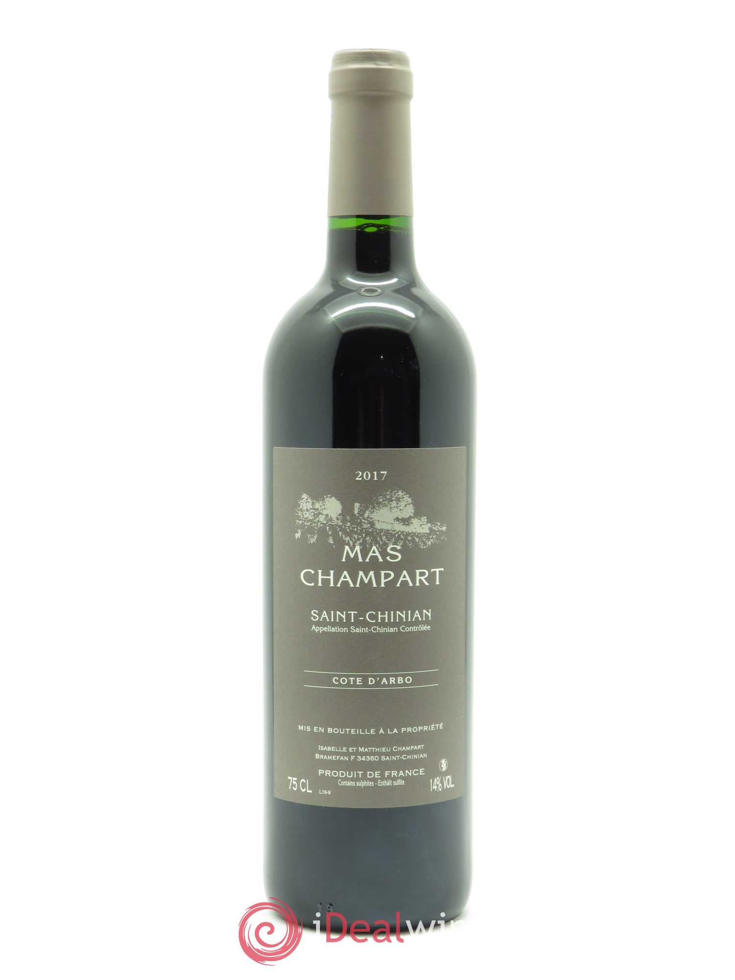 Saint-Chinian Mas Champart Côte d'Arbo Isabelle et Mathieu Champart 2017 - Lot de 1 bouteille - 0