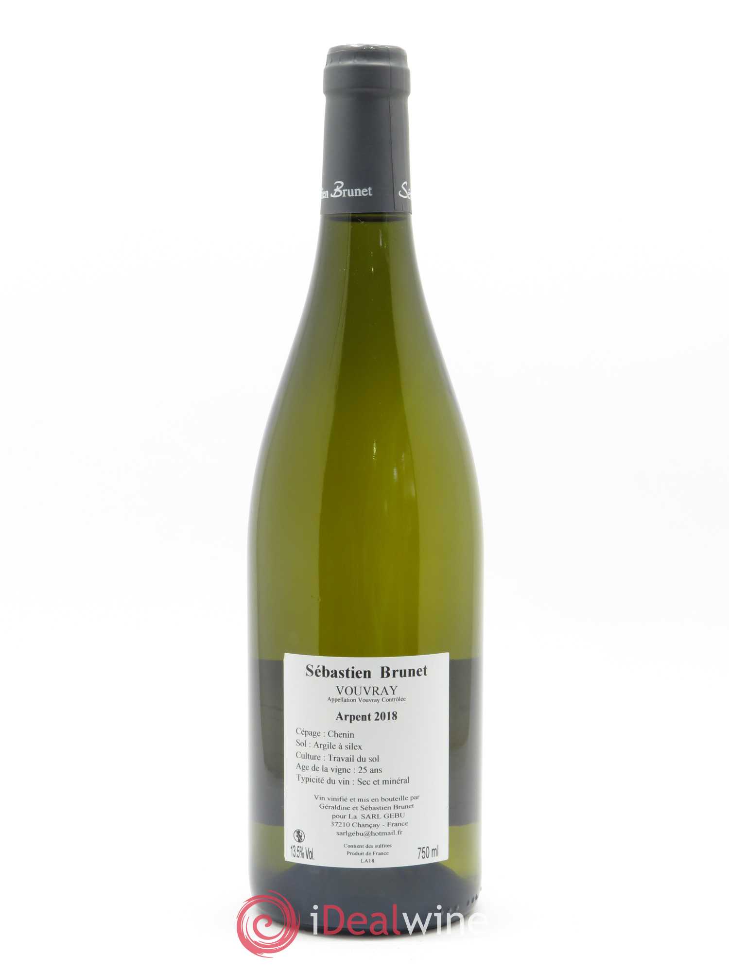 Vouvray Les Arpents Sébastien Brunet 2018 - Lot de 1 bouteille - 1