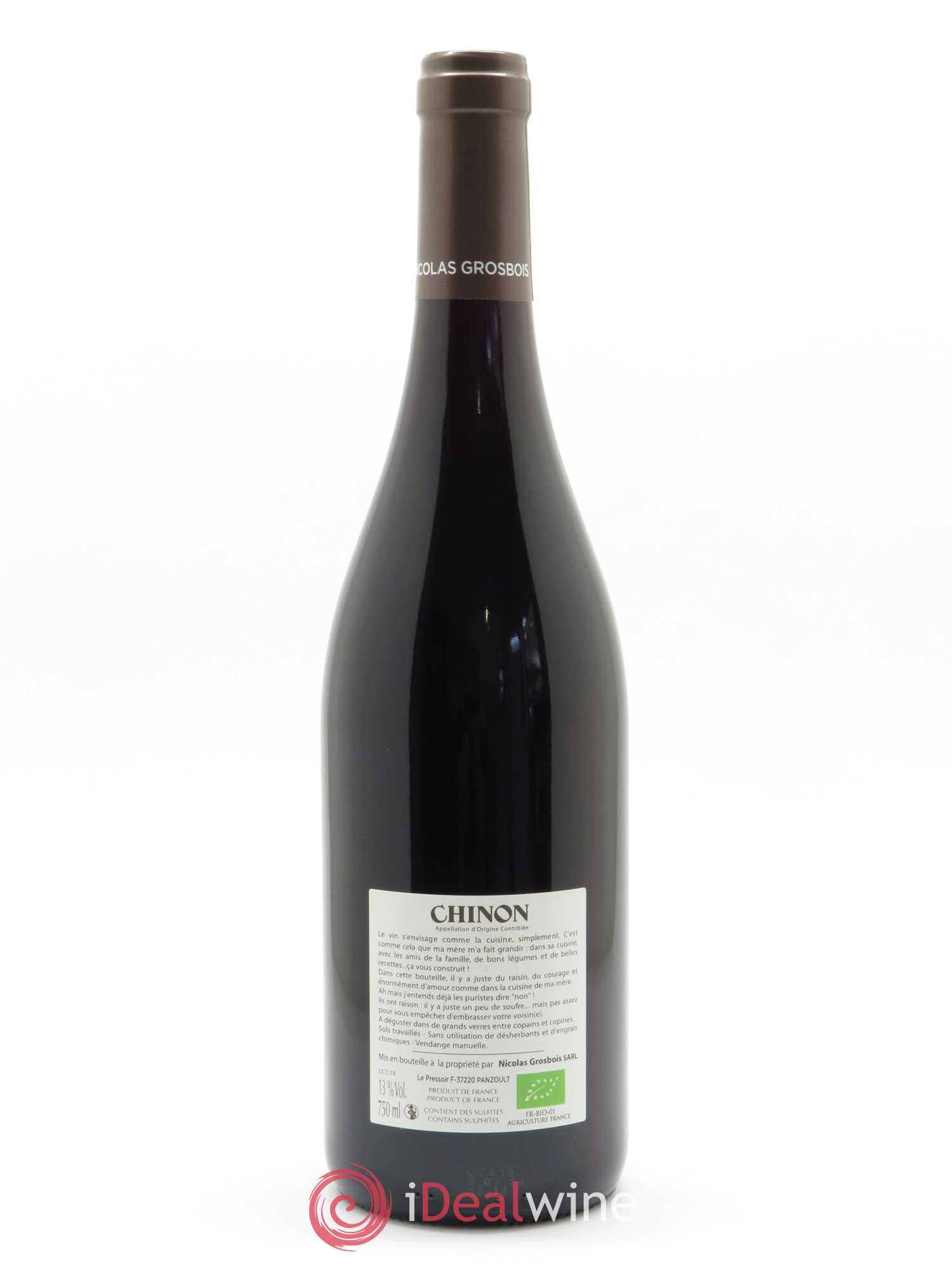 Chinon Cuisine de ma Mère Domaine Grosbois 2018 - Lot de 1 bouteille - 1