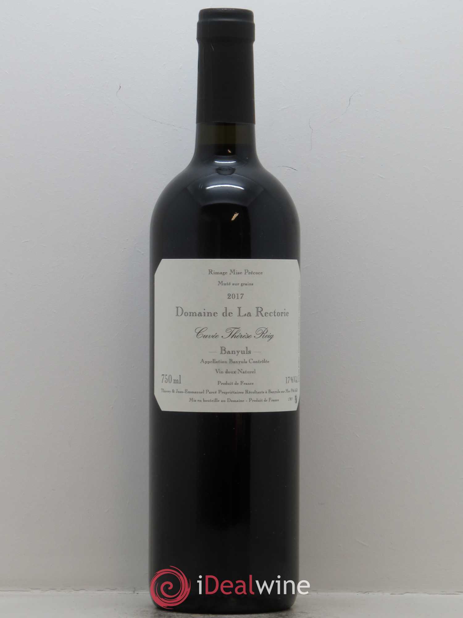 Banyuls La Rectorie (Domaine de) Thérèse Reig Thierry et Jean Emmanuel Parcé 2017 - Lot de 1 bouteille - 0