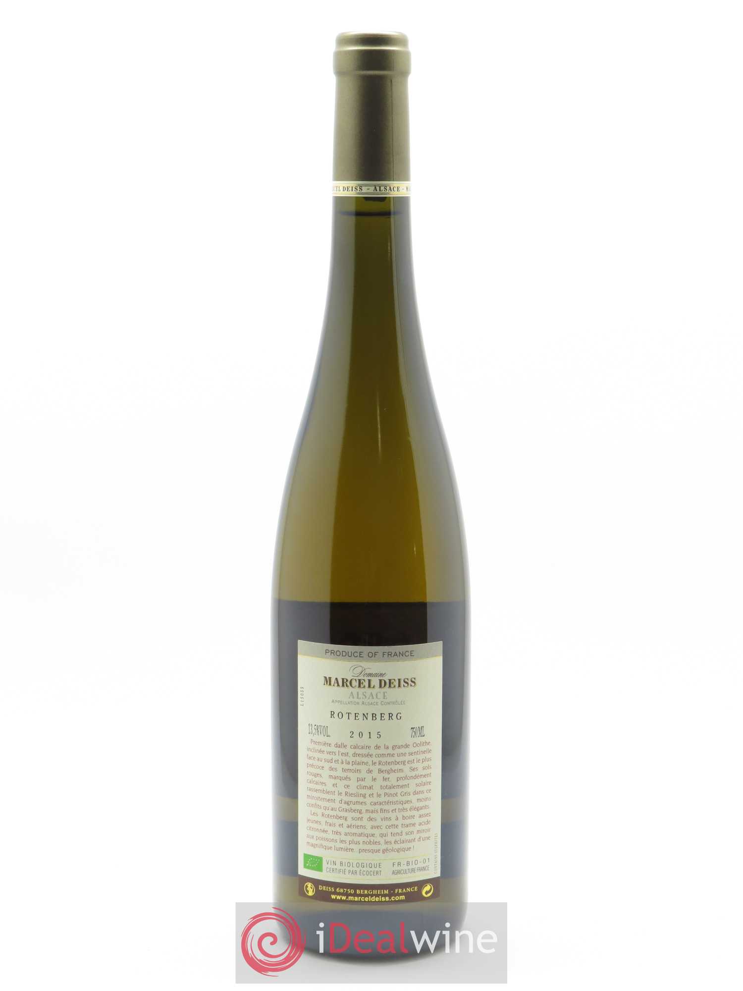 Alsace Rotenberg La Colline rouge Marcel Deiss (Domaine) 2015 - Lot de 1 bouteille - 1