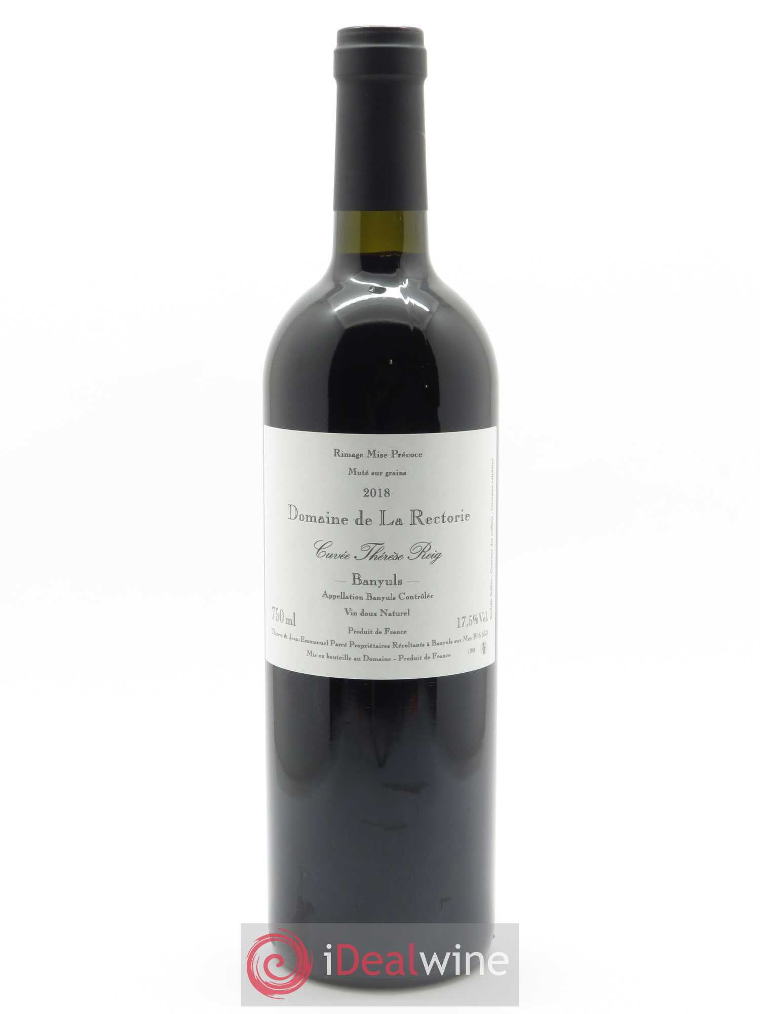 Banyuls La Rectorie (Domaine de) Thérèse Reig Thierry et Jean Emmanuel Parcé 2018 - Posten von 1 Flasche - 0
