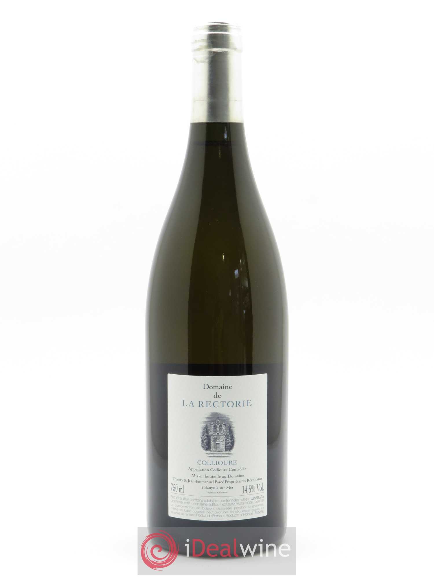 Collioure La Rectorie (Domaine de) L'Argile Thierry et Jean Emmanuel Parcé 2015 - Lot de 1 bouteille - 1