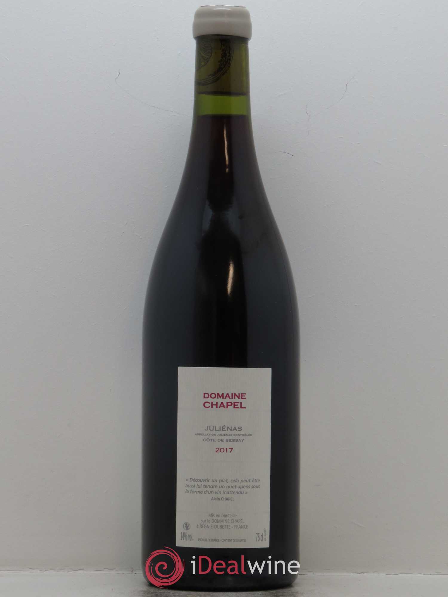 Juliénas Côte de Bessay Domaine Chapel 2017 - Lot de 1 bouteille - 1