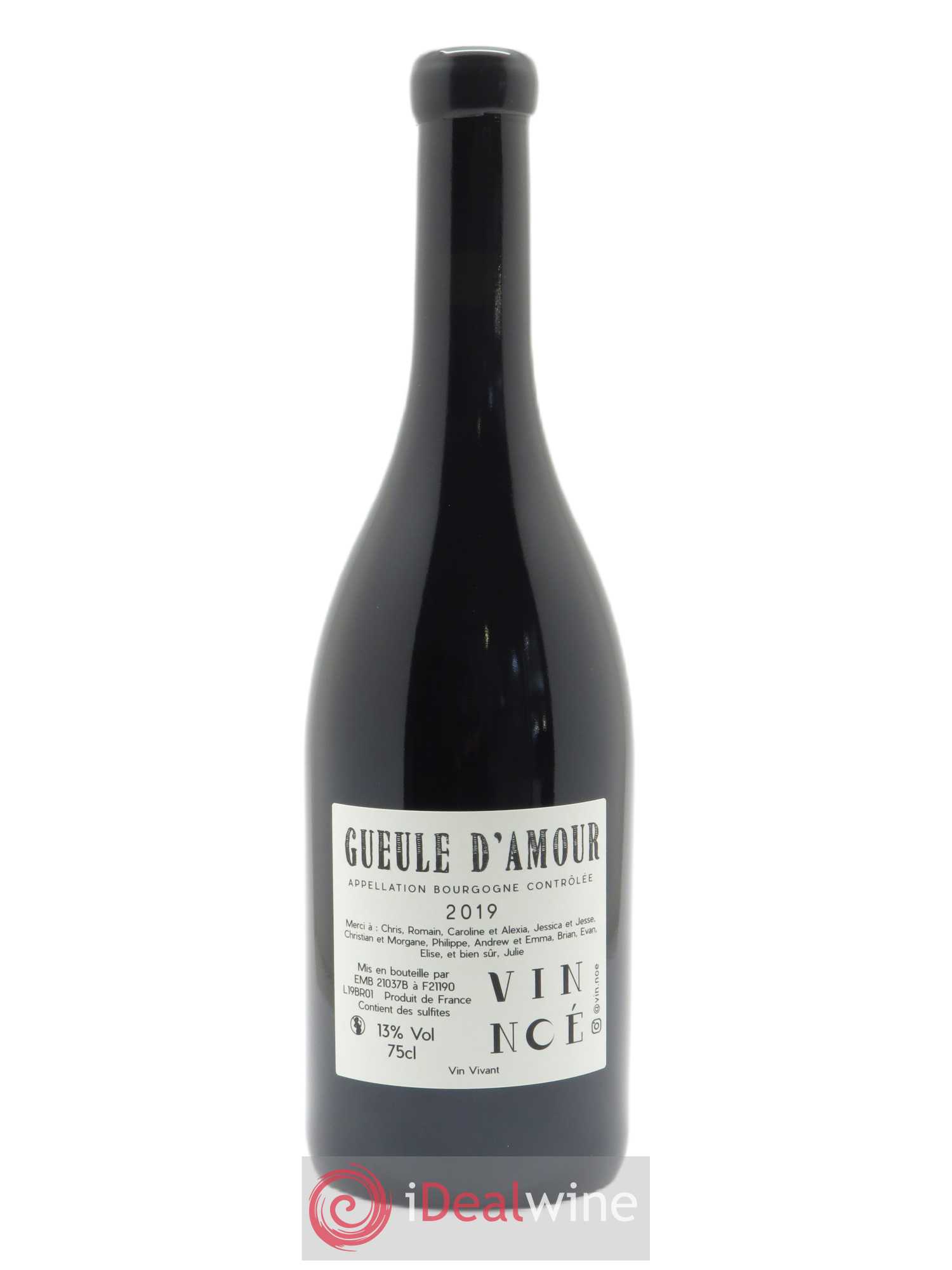 Bourgogne Gueule d'Amour Vin Noé 2019 - Lot de 1 bouteille - 1