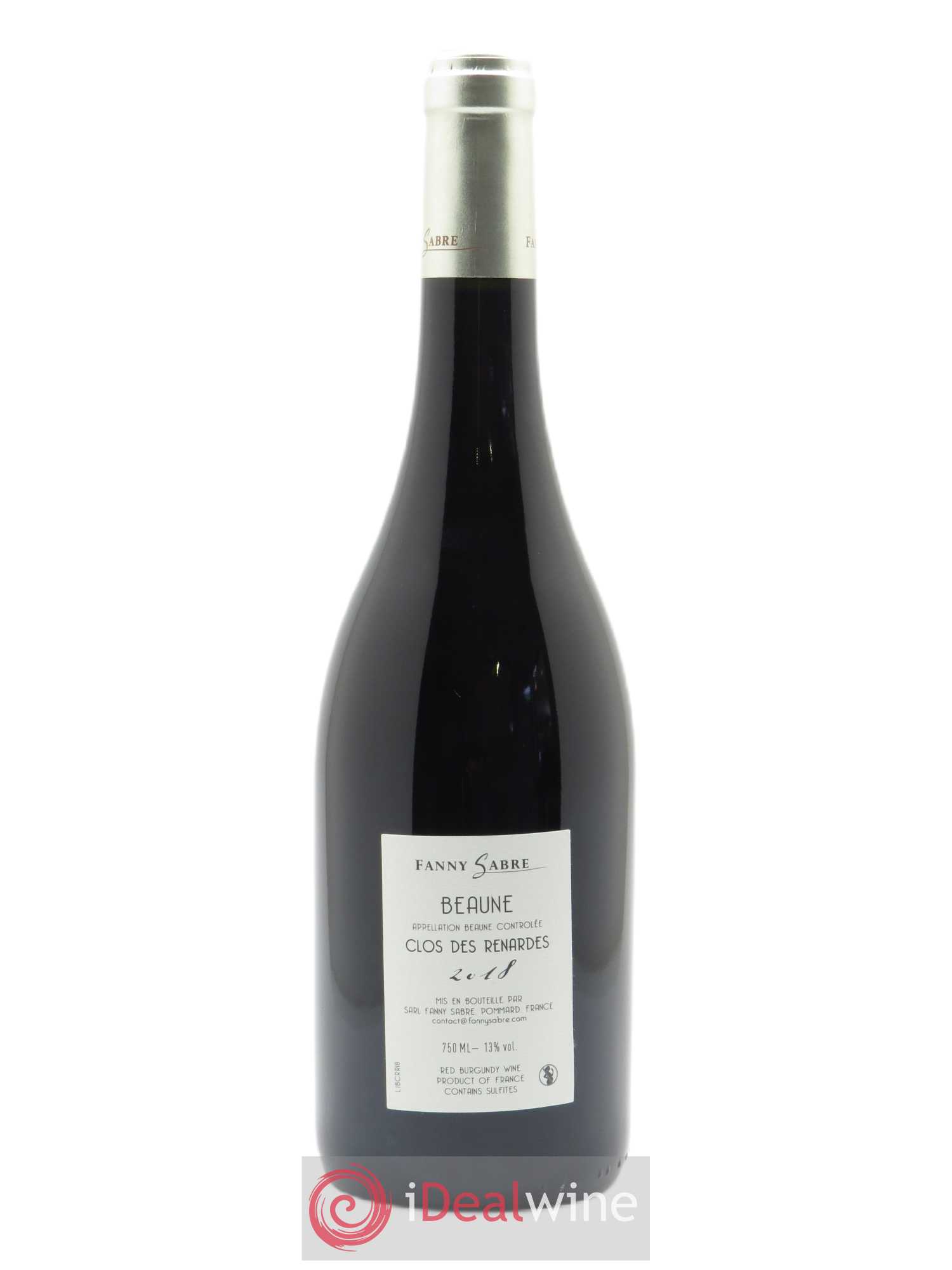 Beaune Clos des Renardes Pinot Noir Fanny Sabre 2018 - Lot de 1 bouteille - 1