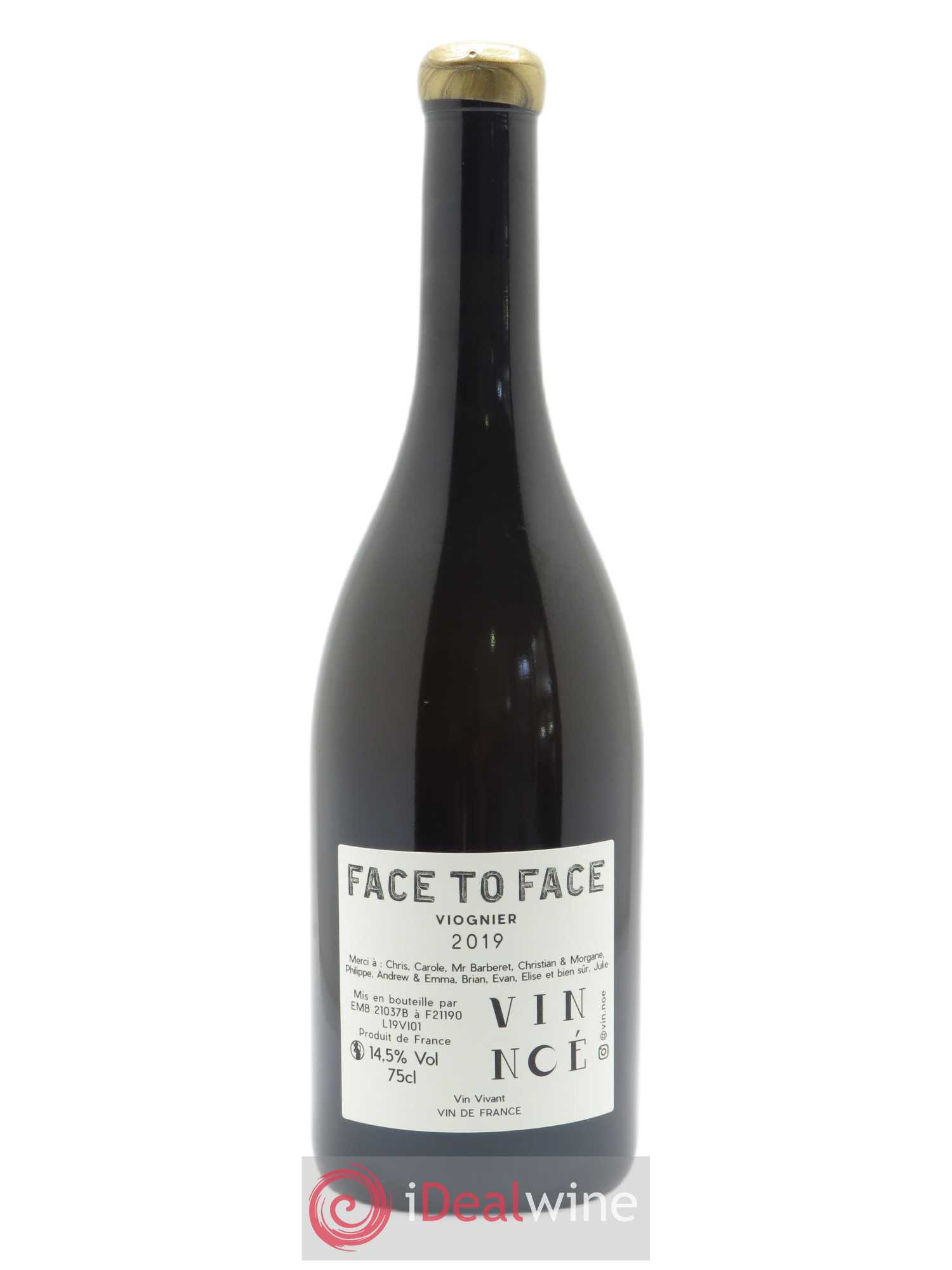 Vin de France Face to face Vin Noé 2019 - Lot de 1 bouteille - 1