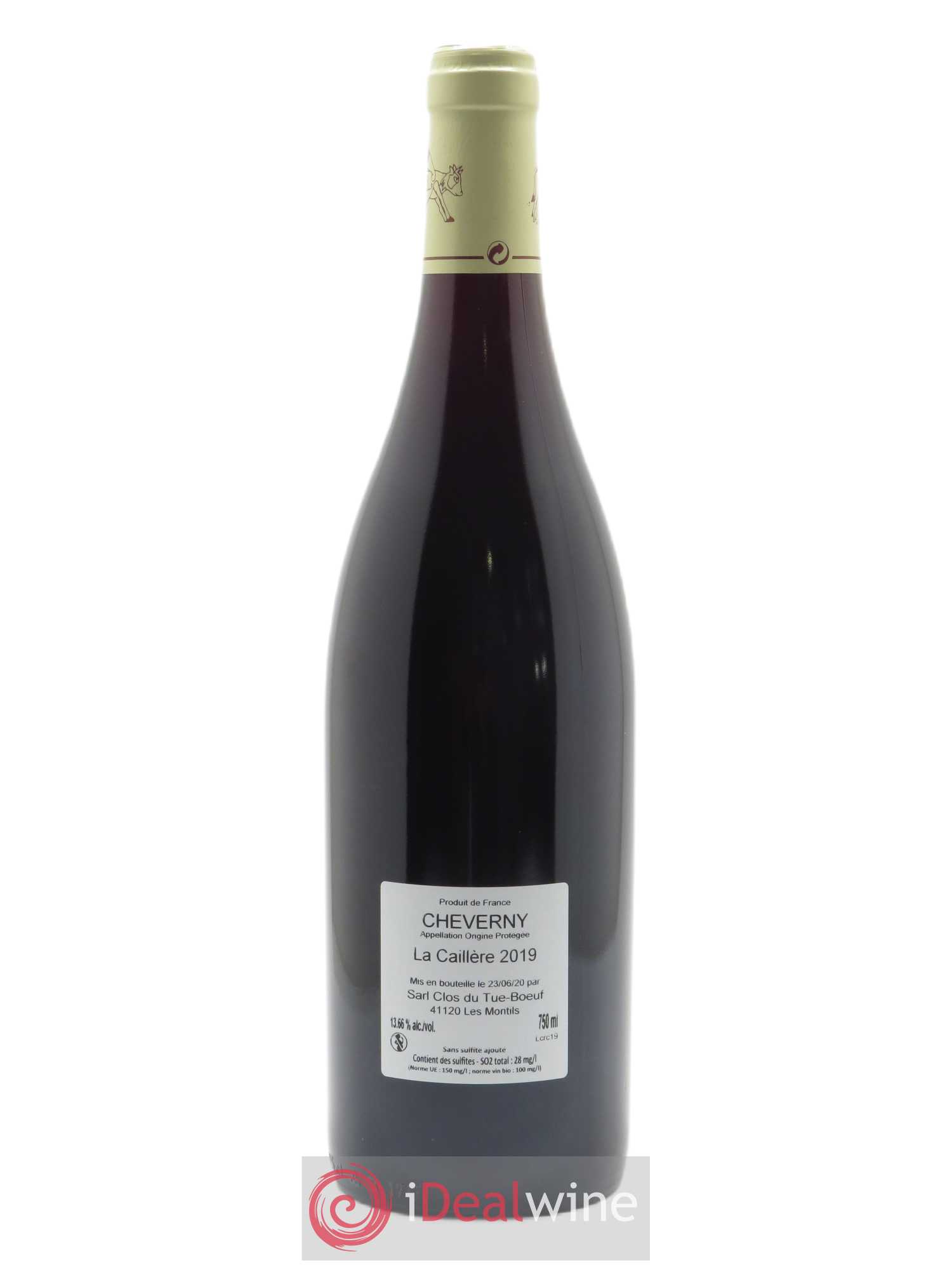 Cheverny La Caillère Clos du Tue-Boeuf 2019 - Lot de 1 bouteille - 1