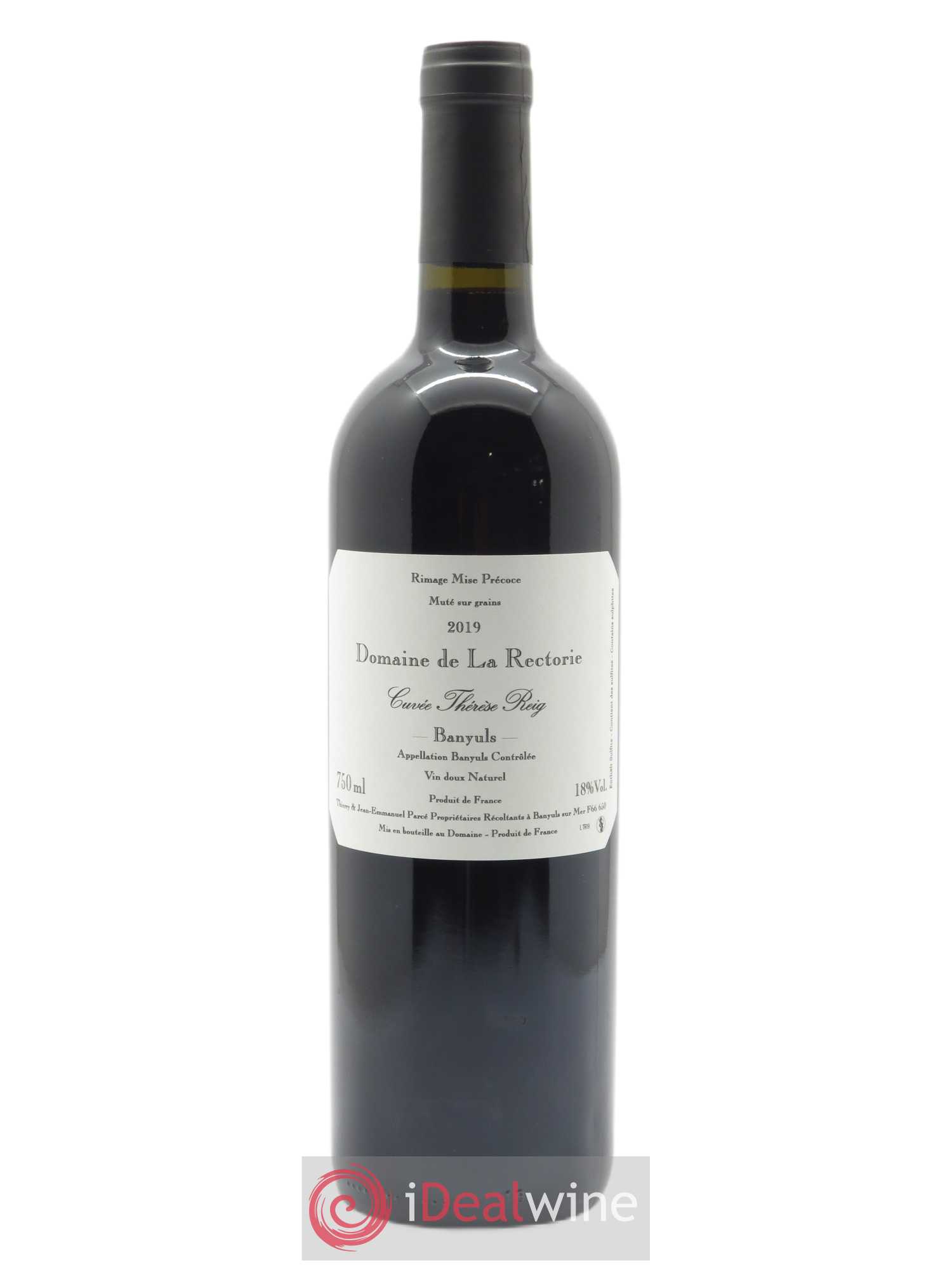 Banyuls La Rectorie (Domaine de) Thérèse Reig Thierry et Jean Emmanuel Parcé 2019 - Lot de 1 bouteille - 0