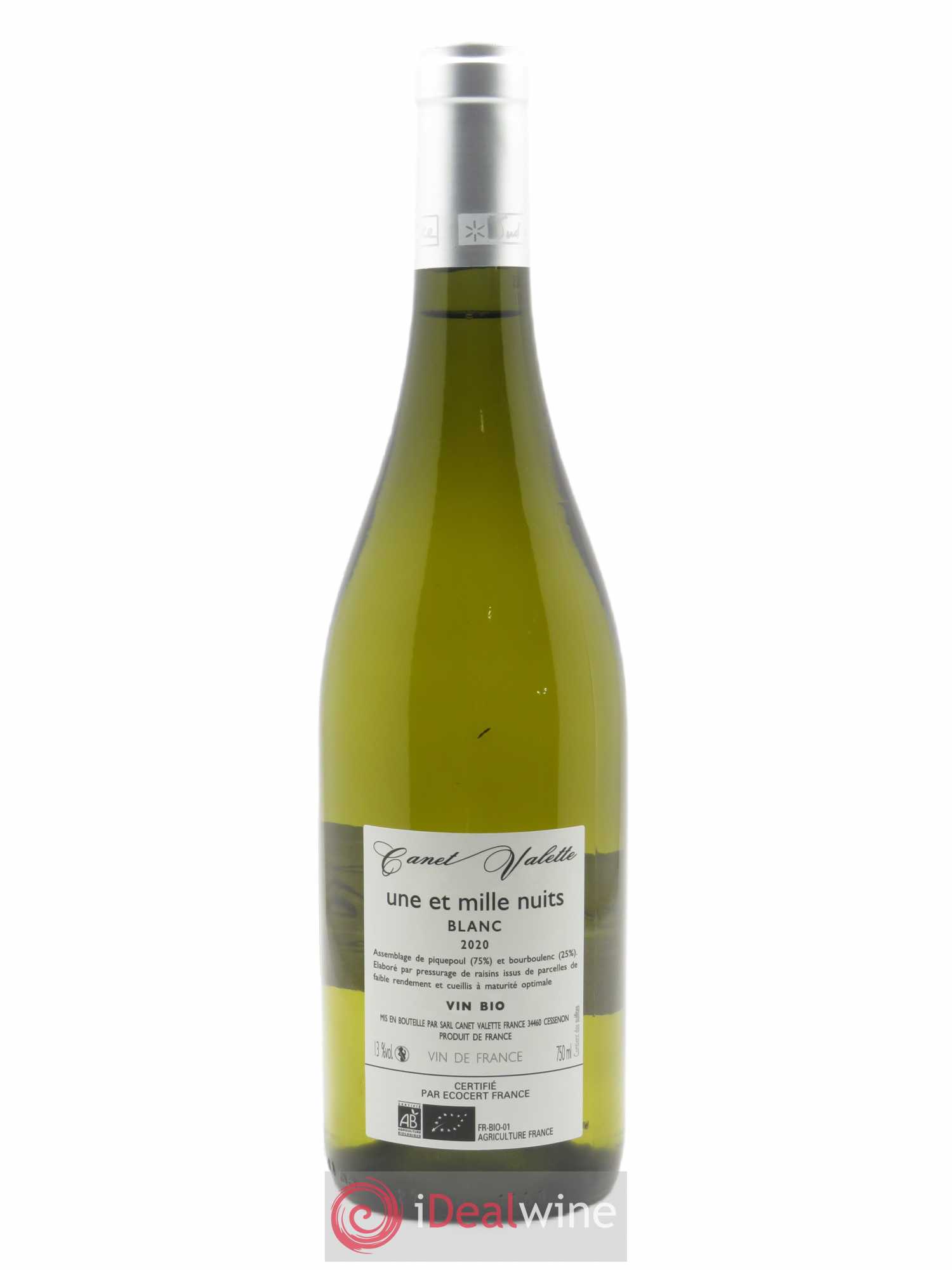 Vin de France Une et mille nuits Canet-Valette (Domaine) 2020 - Lot de 1 bouteille - 1
