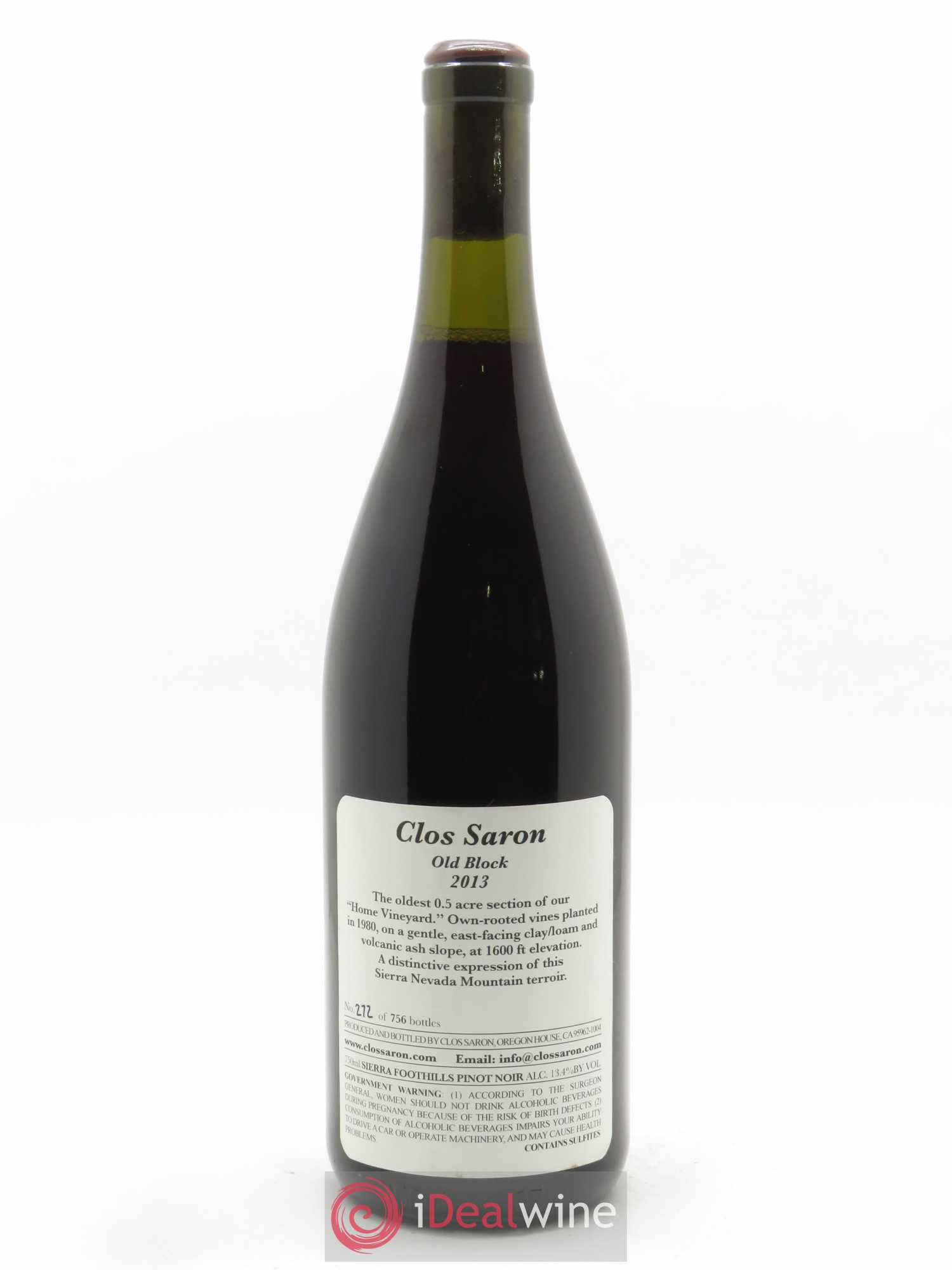 Sierra Foothills Clos Saron Old Block 2013 - Lot de 1 bouteille - 1