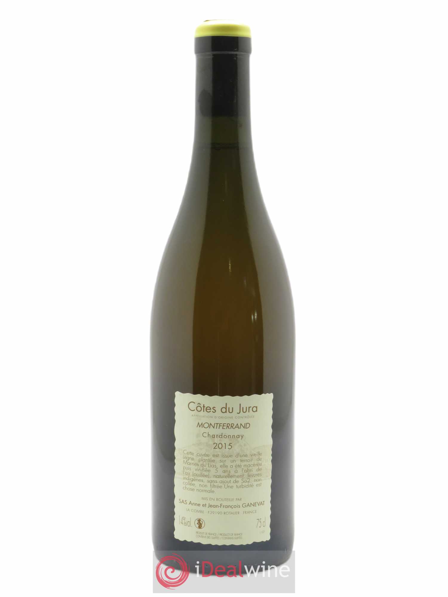 Vin de France Montferrand chardonnay Anne et Jean François Ganevat 2015 - Lot de 1 bouteille - 1
