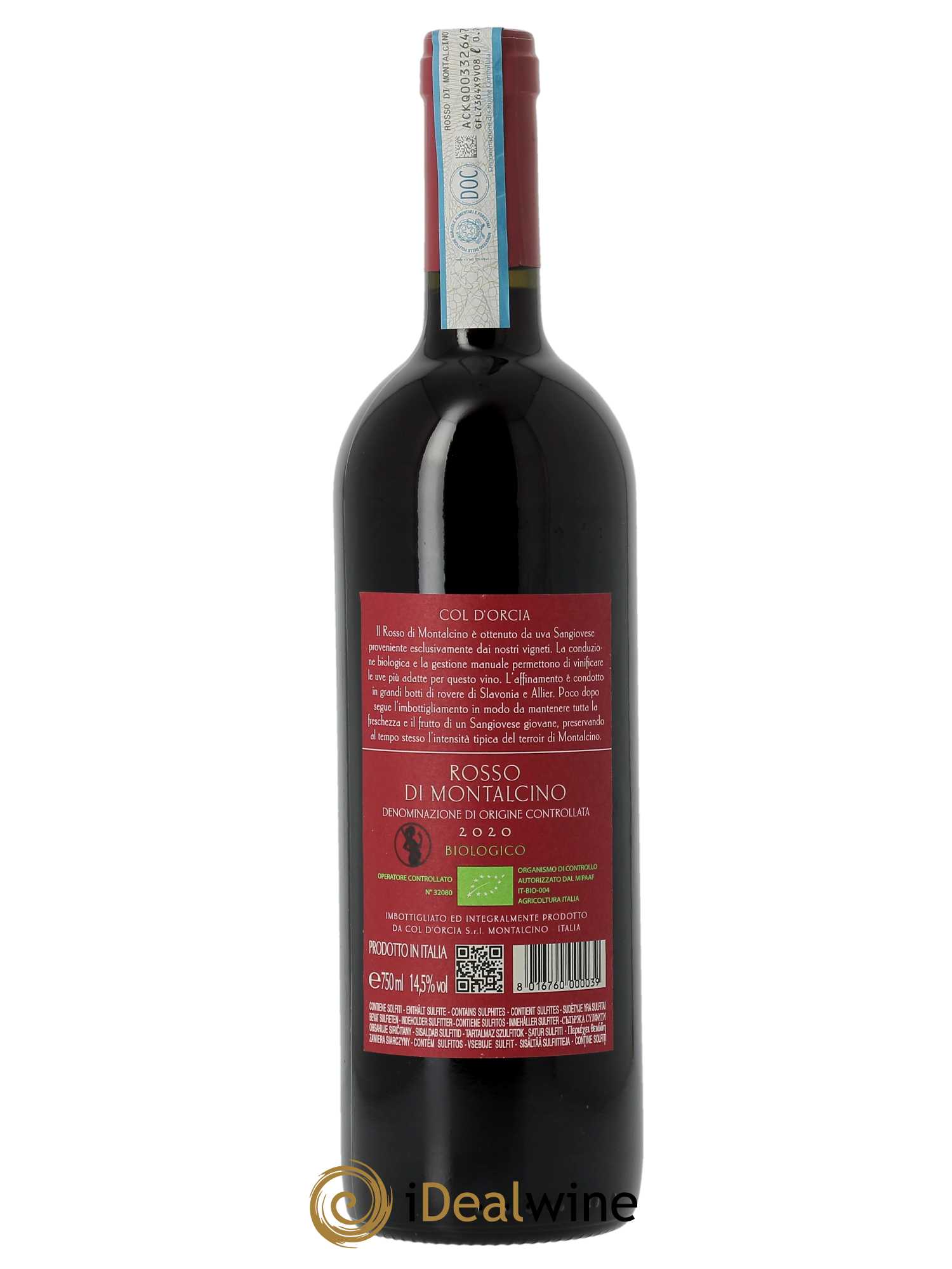 Rosso di Montalcino DOC Tenuta Col d'Orcia 2020 - Lot de 1 bouteille - 1