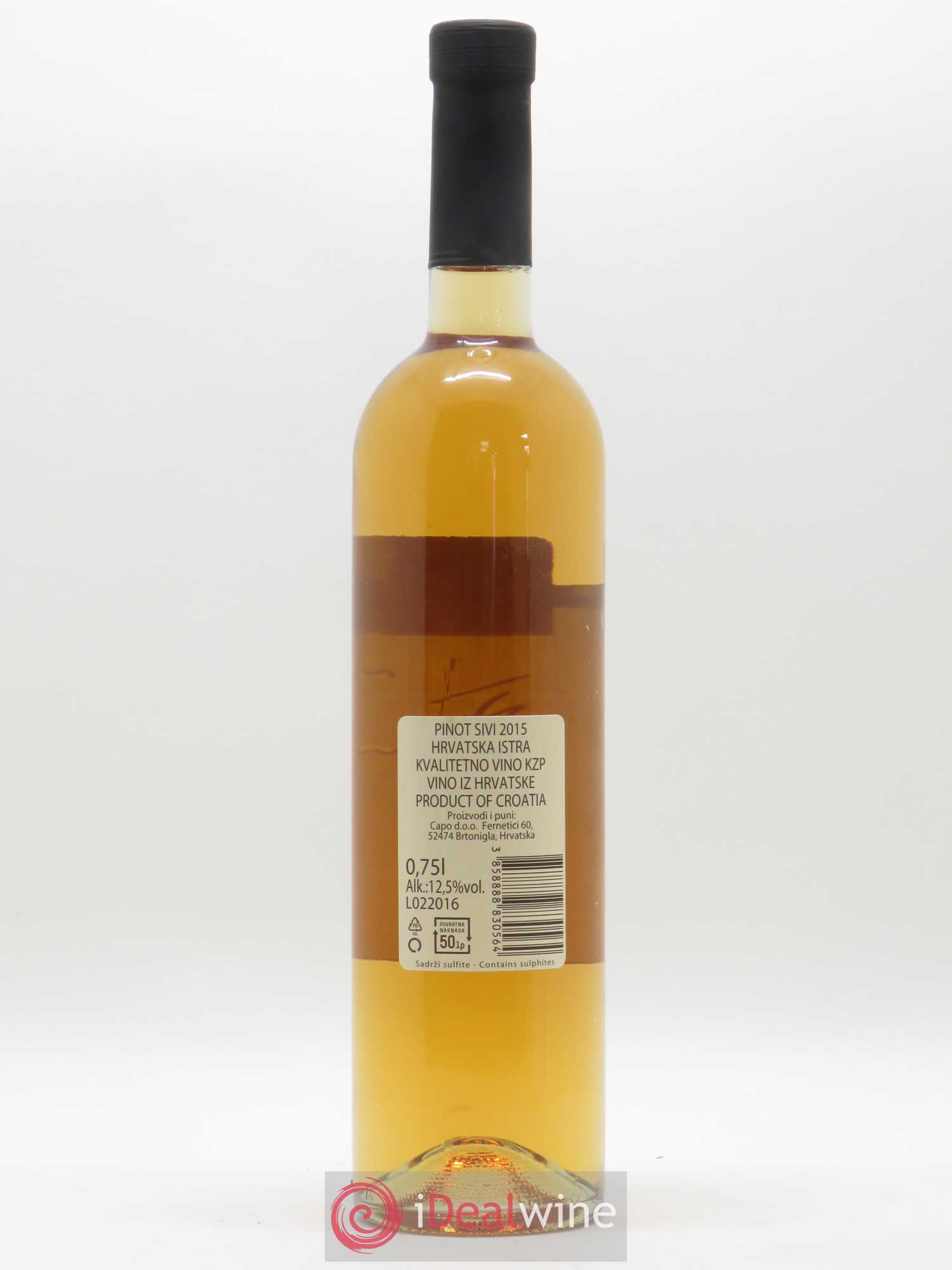 Vins Etrangers Croatie Istra Pinot Sivi Domaine Capo 2015 - Posten von 1 Flasche - 1