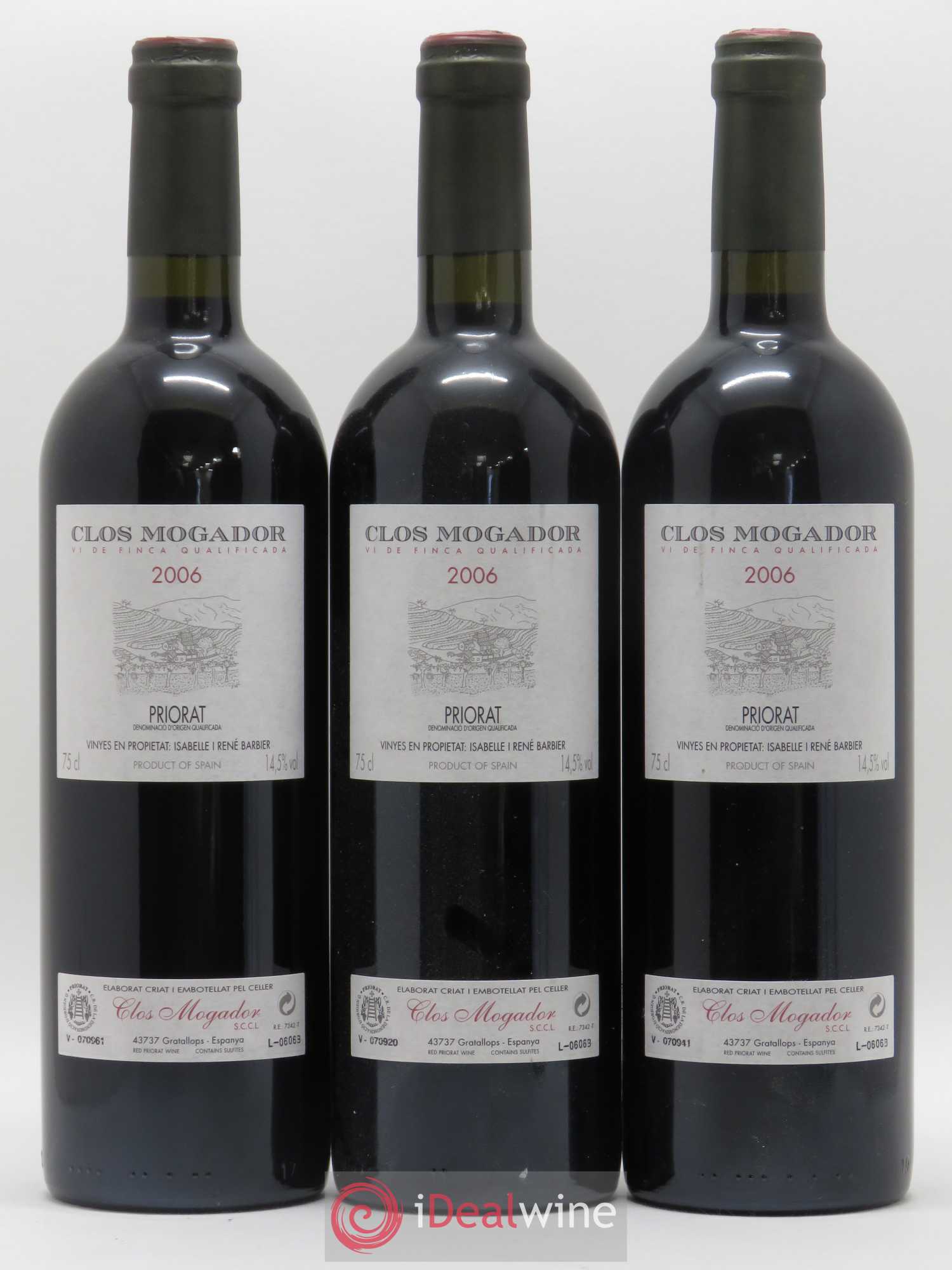 Priorat Clos Mogador DOCA René Barbier 2006 - Lot de 3 bouteilles - 0