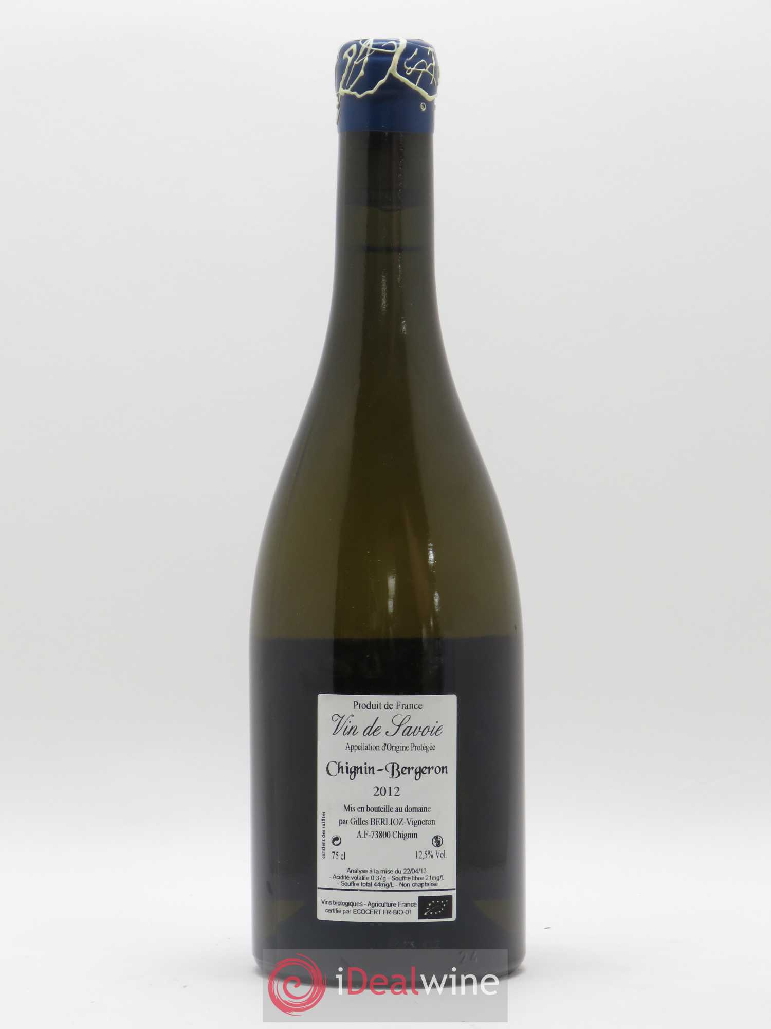 Vin de Savoie Chignin-Bergeron Les Filles Gilles Berlioz 2012 - Lot de 1 bouteille - 1