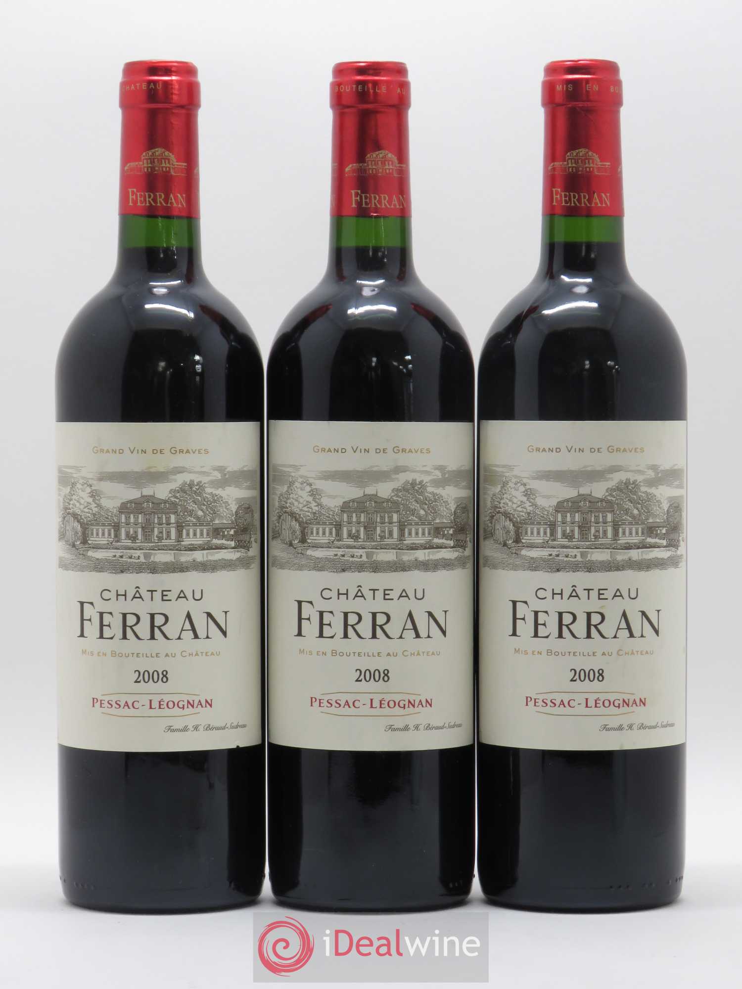 Pessac-Léognan Château Ferran 2008 - Lot de 3 bouteilles - 0