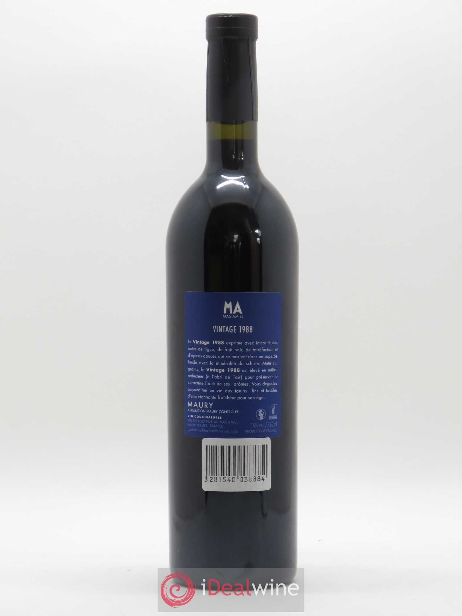 Maury Mas Amiel Vintage 1988 - Lot de 1 bouteille - 1