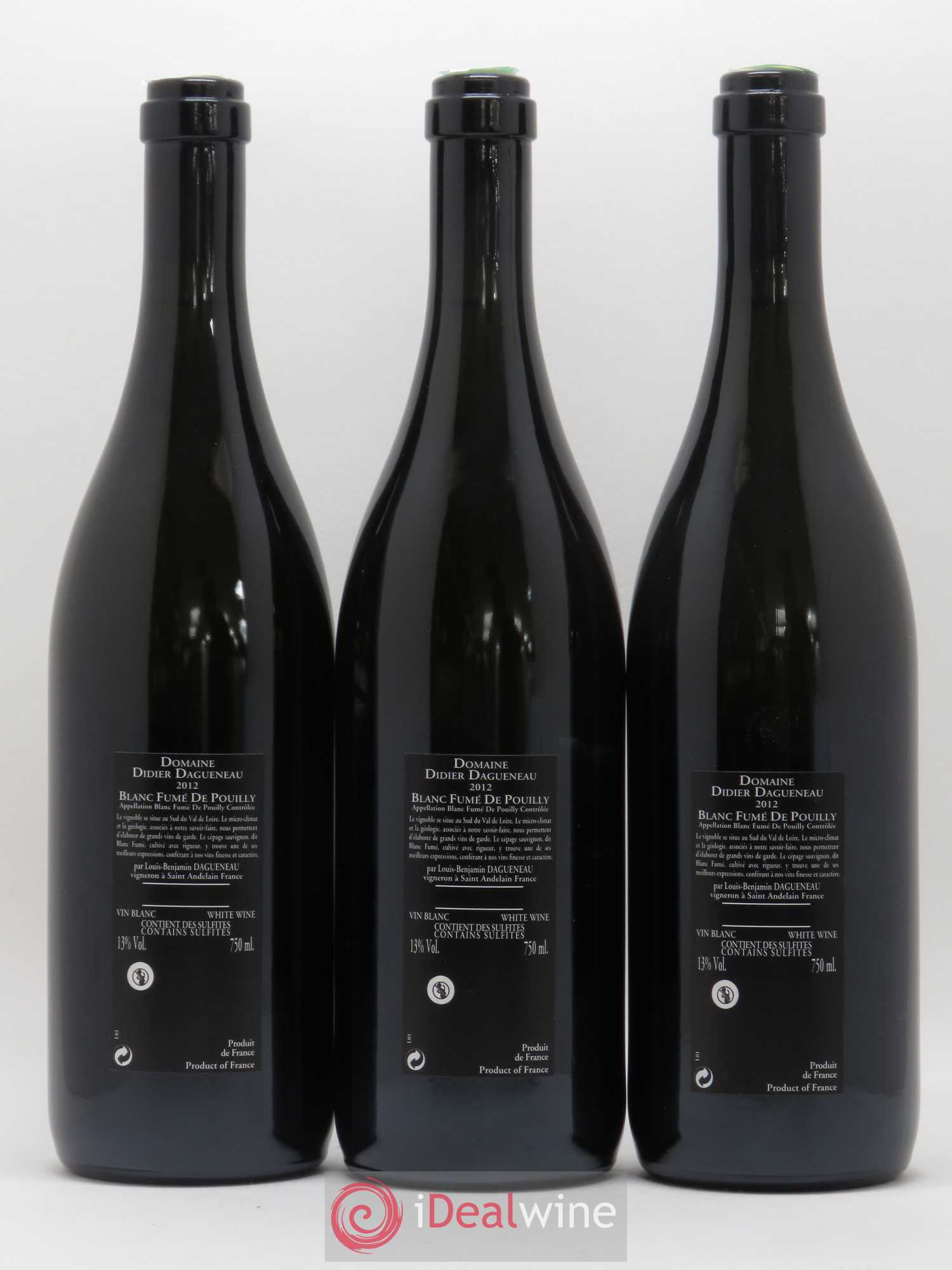 Vin de France (anciennement Pouilly-Fumé) Silex Dagueneau (Domaine Didier - Louis-Benjamin) 2012 - Lot de 3 bouteilles - 1