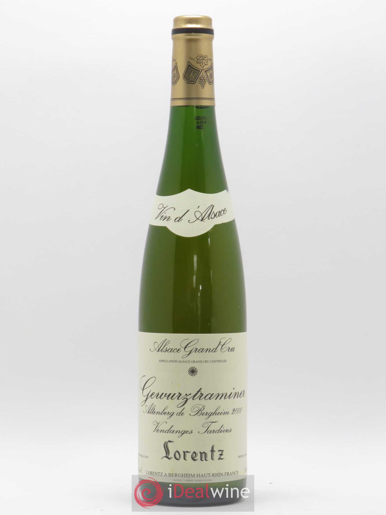 Gewurztraminer Vendanges Tardives Grand Cru Altenberg de Bergheim Domaine Lorentz 2000 - Lotto di 1 bottiglia - 0