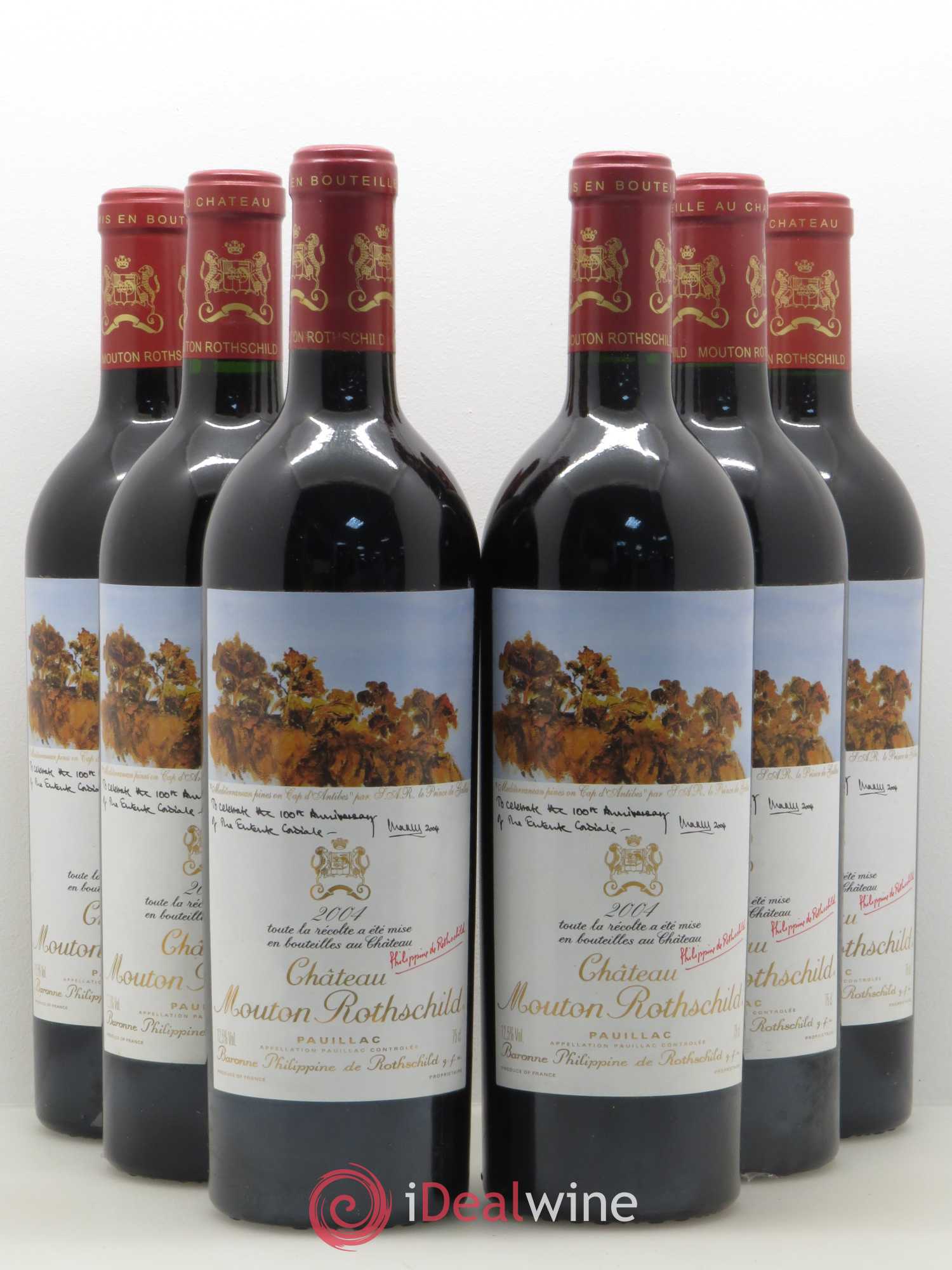 Château Mouton Rothschild 1er Grand Cru Classé 2004 - Lot de 6 bouteilles - 0