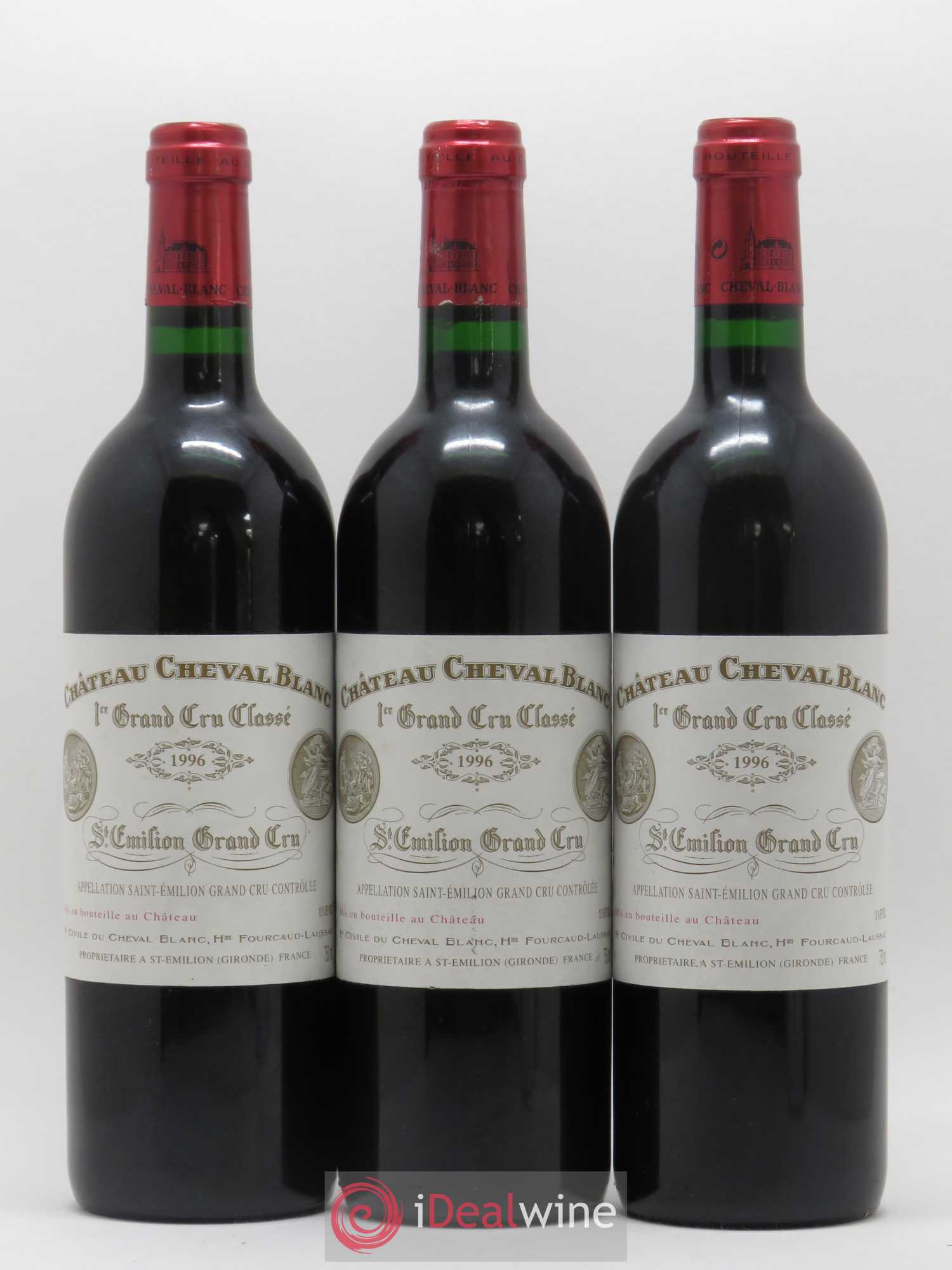 Château Cheval Blanc 1er Grand Cru Classé A 1996 - Lot de 3 bouteilles - 0