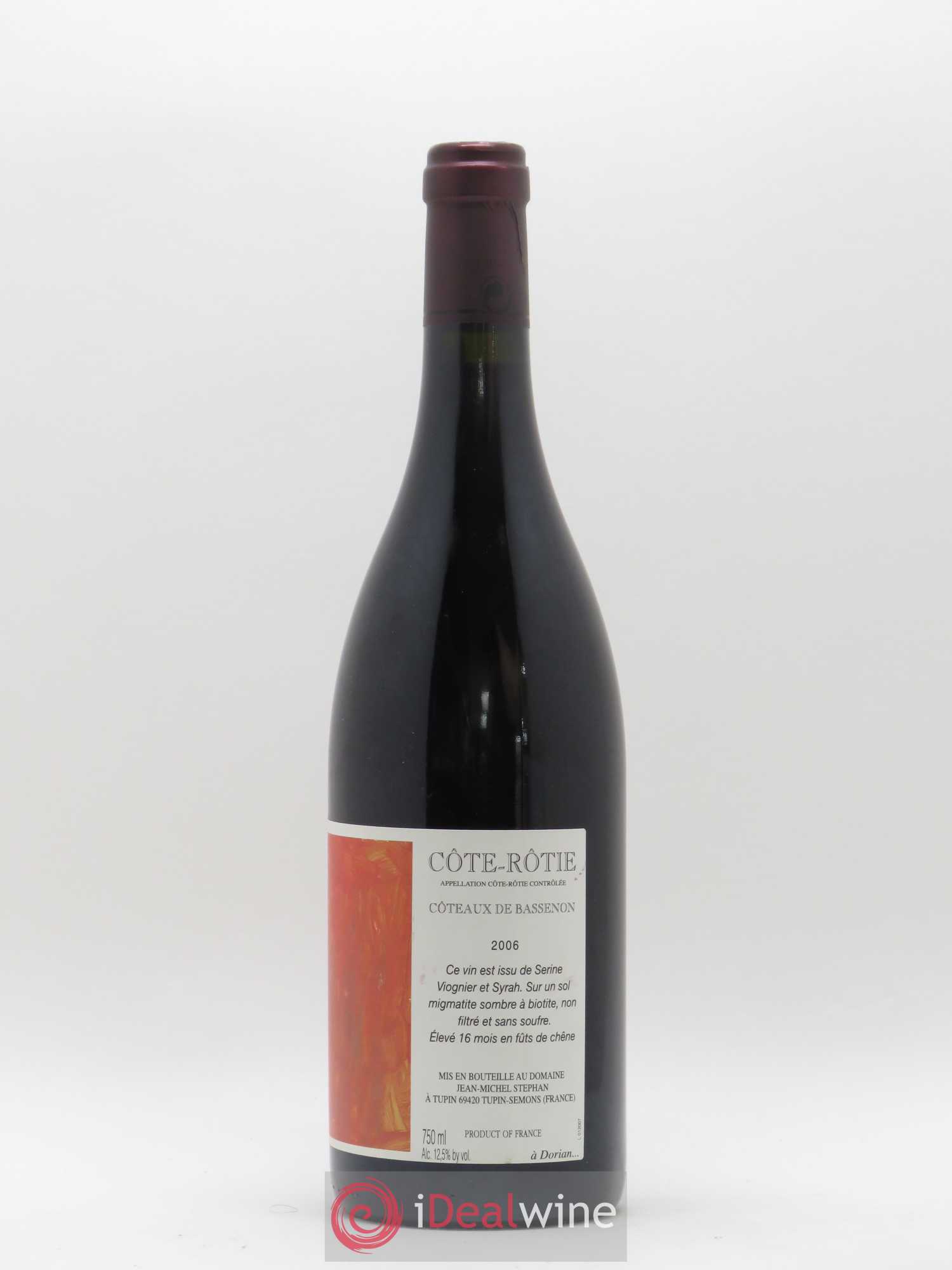 Côte-Rôtie Coteaux de Bassenon Jean-Michel Stephan 2006 - Lot de 1 bouteille - 1