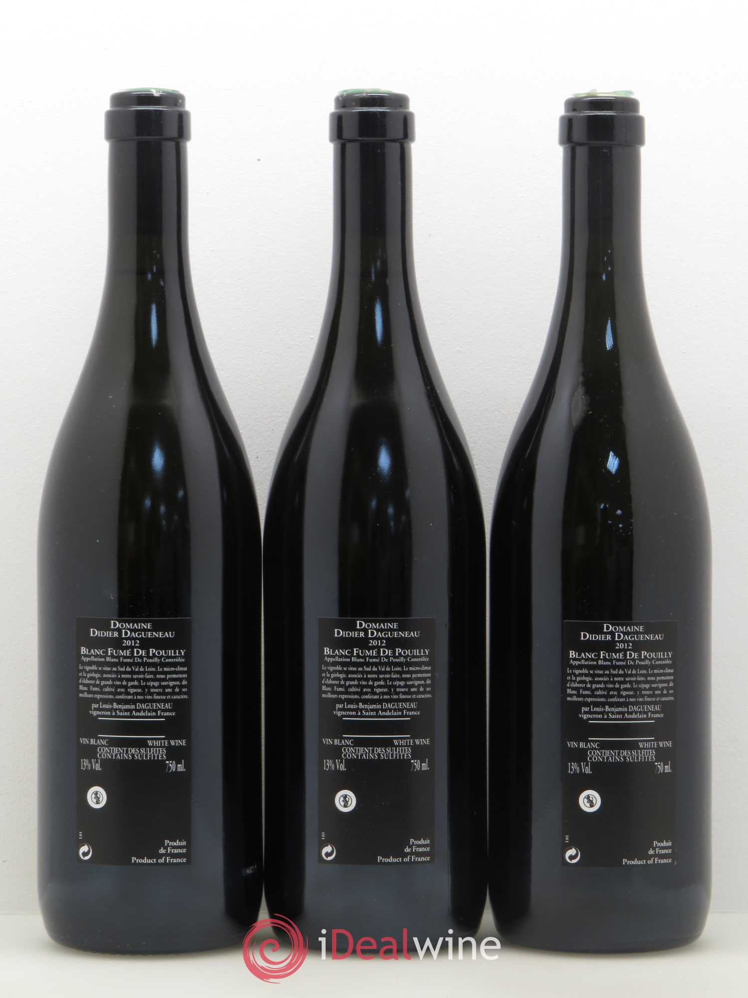Vin de France (anciennement Pouilly-Fumé) Silex Dagueneau (Domaine Didier - Louis-Benjamin) 2012 - Lot de 3 bouteilles - 1