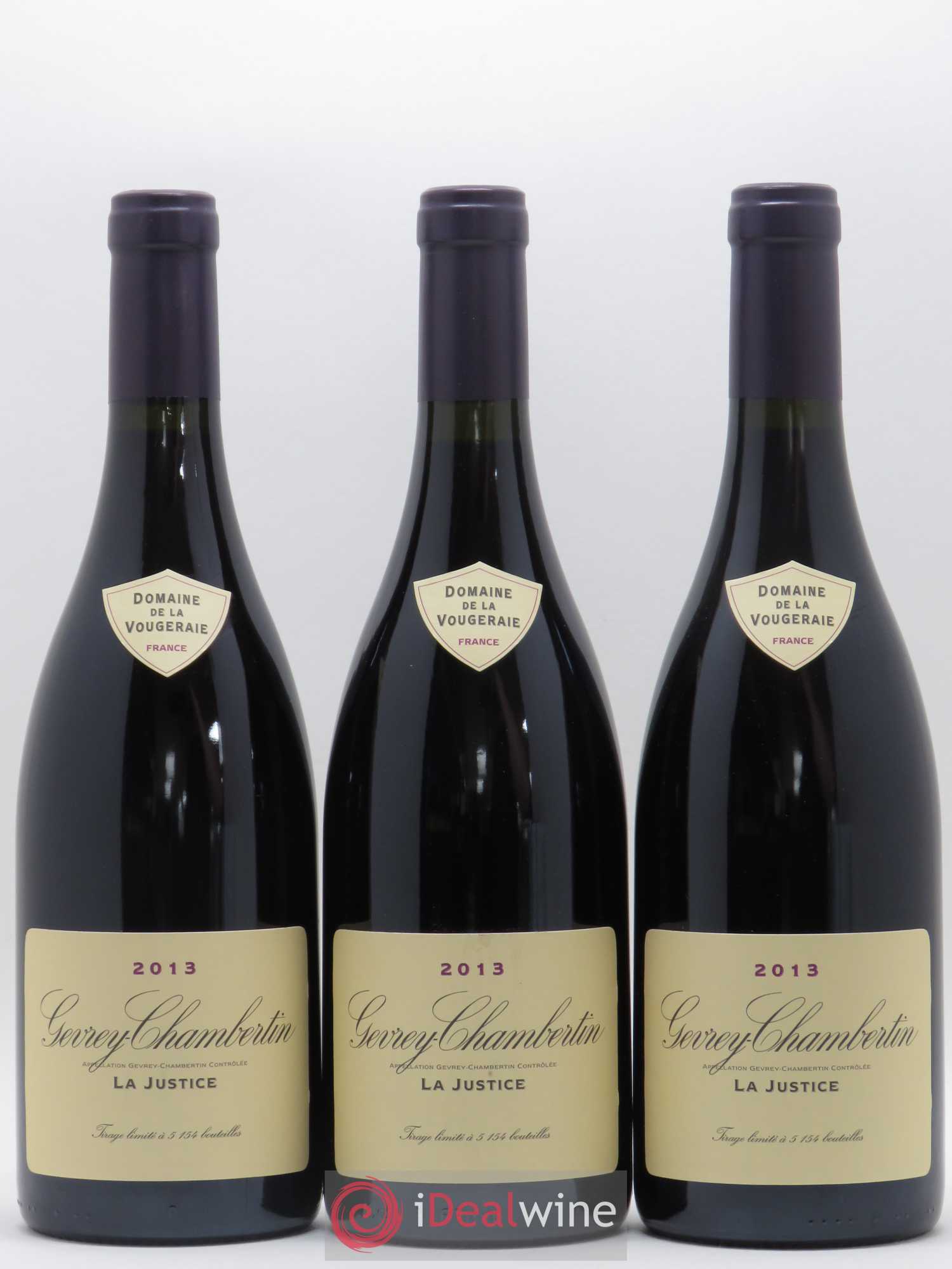Gevrey-Chambertin La Justice La Vougeraie 2013 - Lot de 3 bouteilles - 0