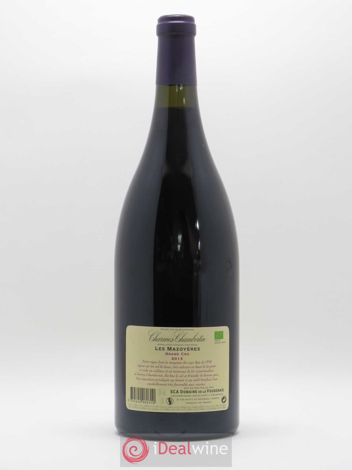 Charmes-Chambertin Grand Cru Les Mazoyères La Vougeraie 2013 - Lot de 1 magnum - 1