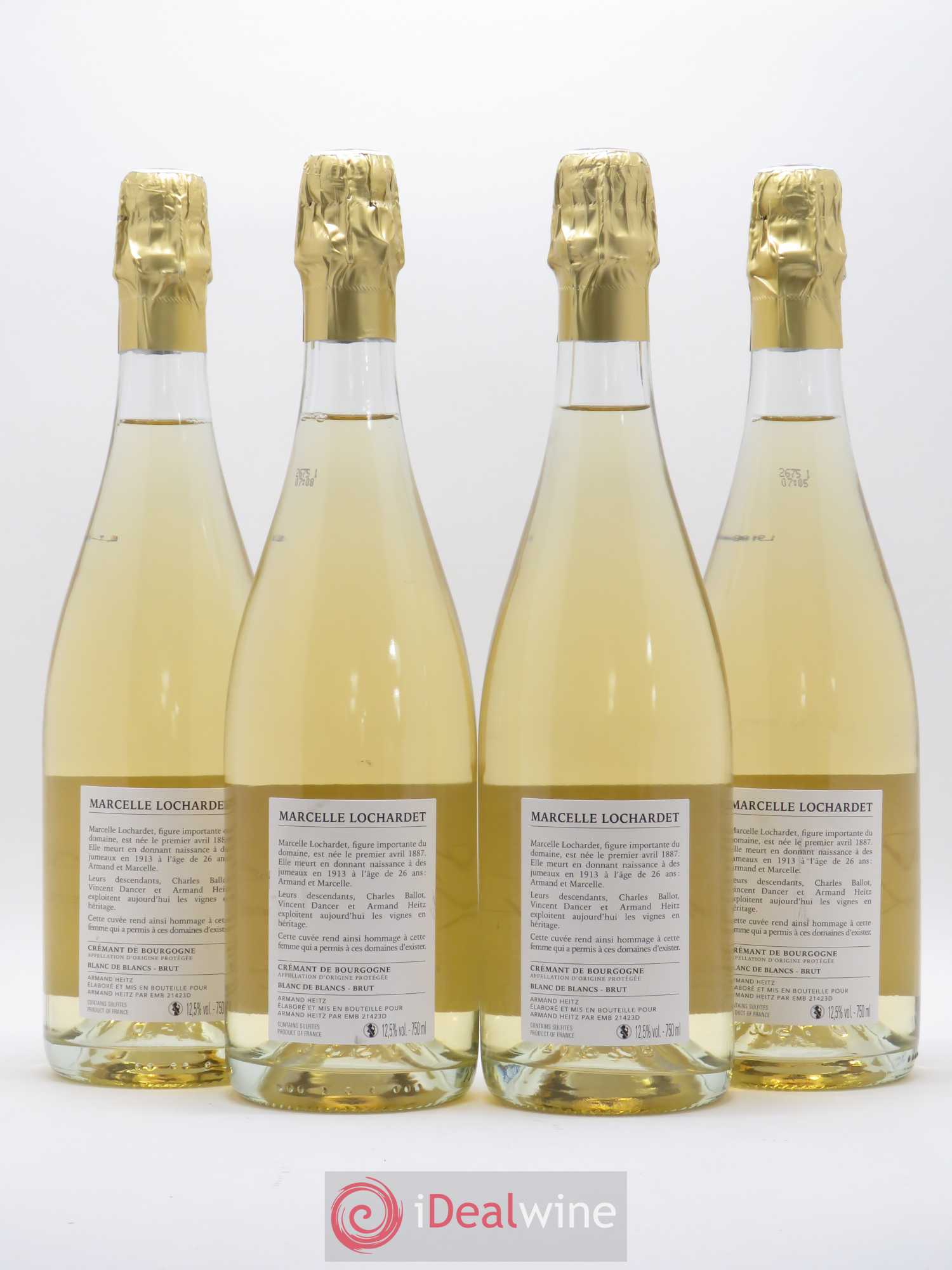 Crémant de Bourgogne Blanc de Blancs Marcelle Lochardet - Posten von 4 Flaschen - 1