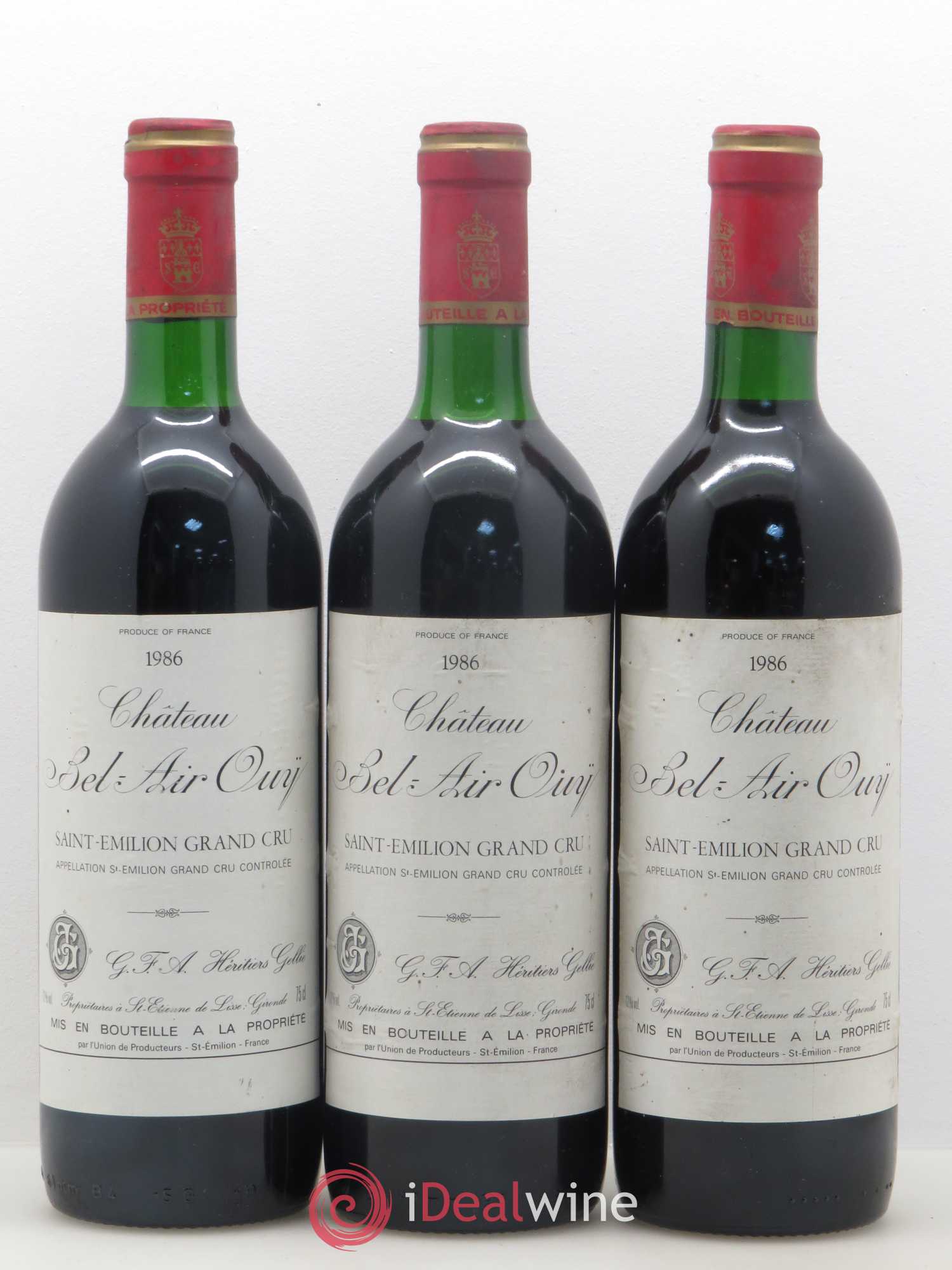 Château Bel Air Ouÿ (sans prix de réserve) 1986 - Lot de 3 bouteilles - 0