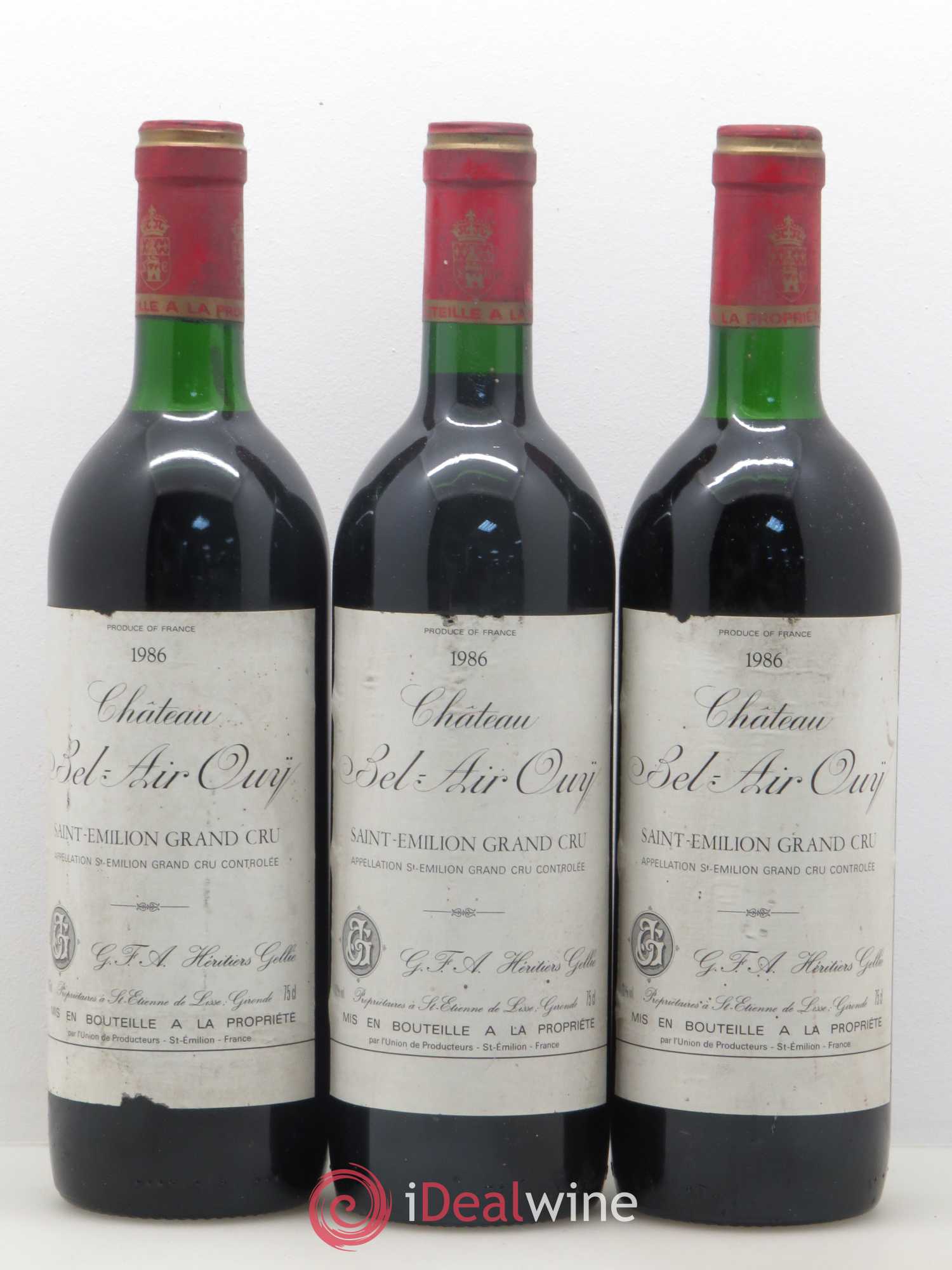 Château Bel Air Ouÿ (sans prix de réserve) 1986 - Lot de 3 bouteilles - 0
